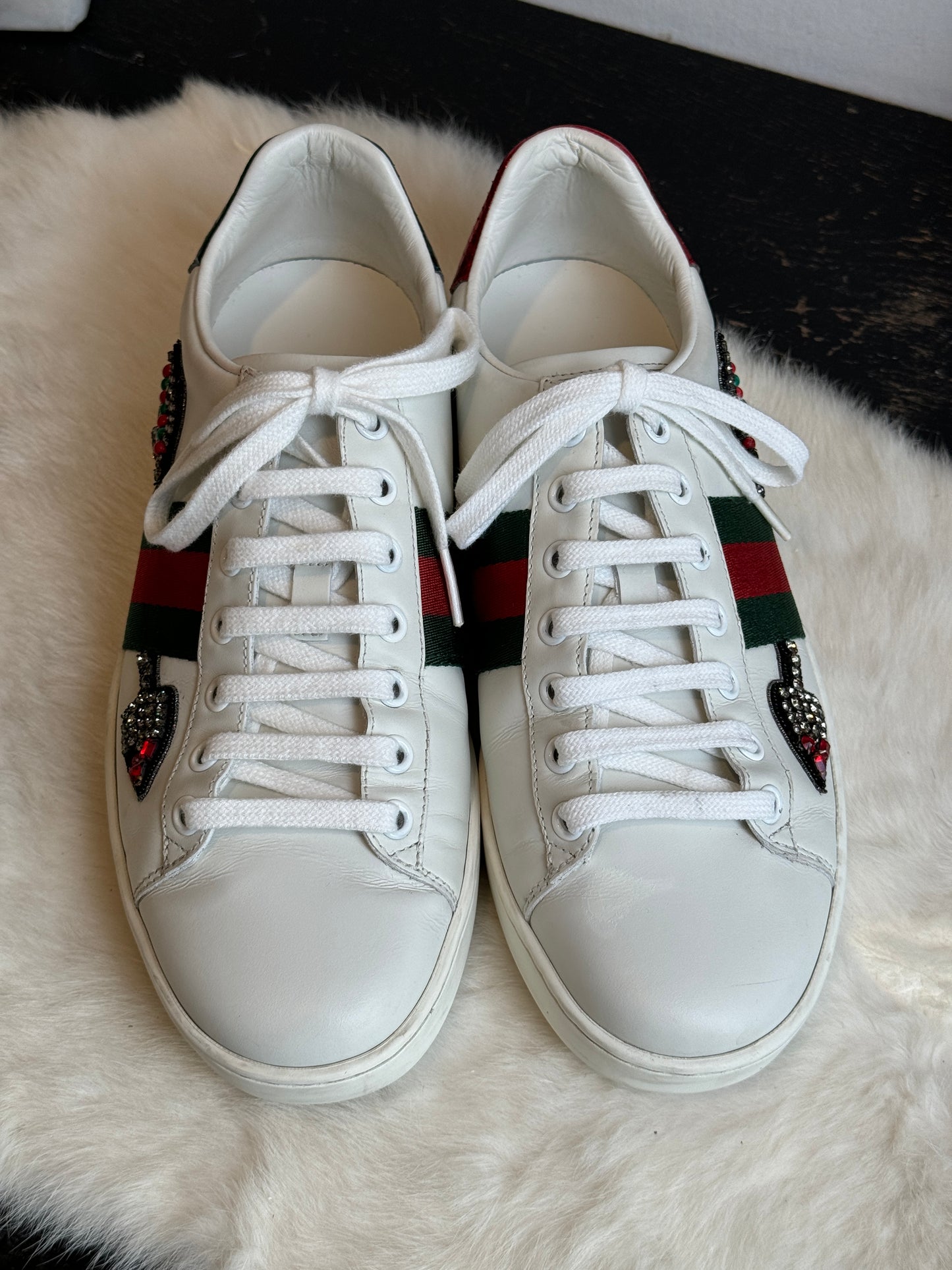 Gucci Ace Rhinestone Arrows Sneakers Size 37.5EU