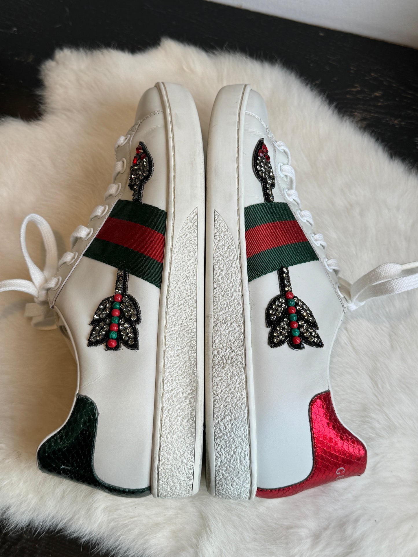 Gucci Ace Rhinestone Arrows Sneakers Size 37.5EU