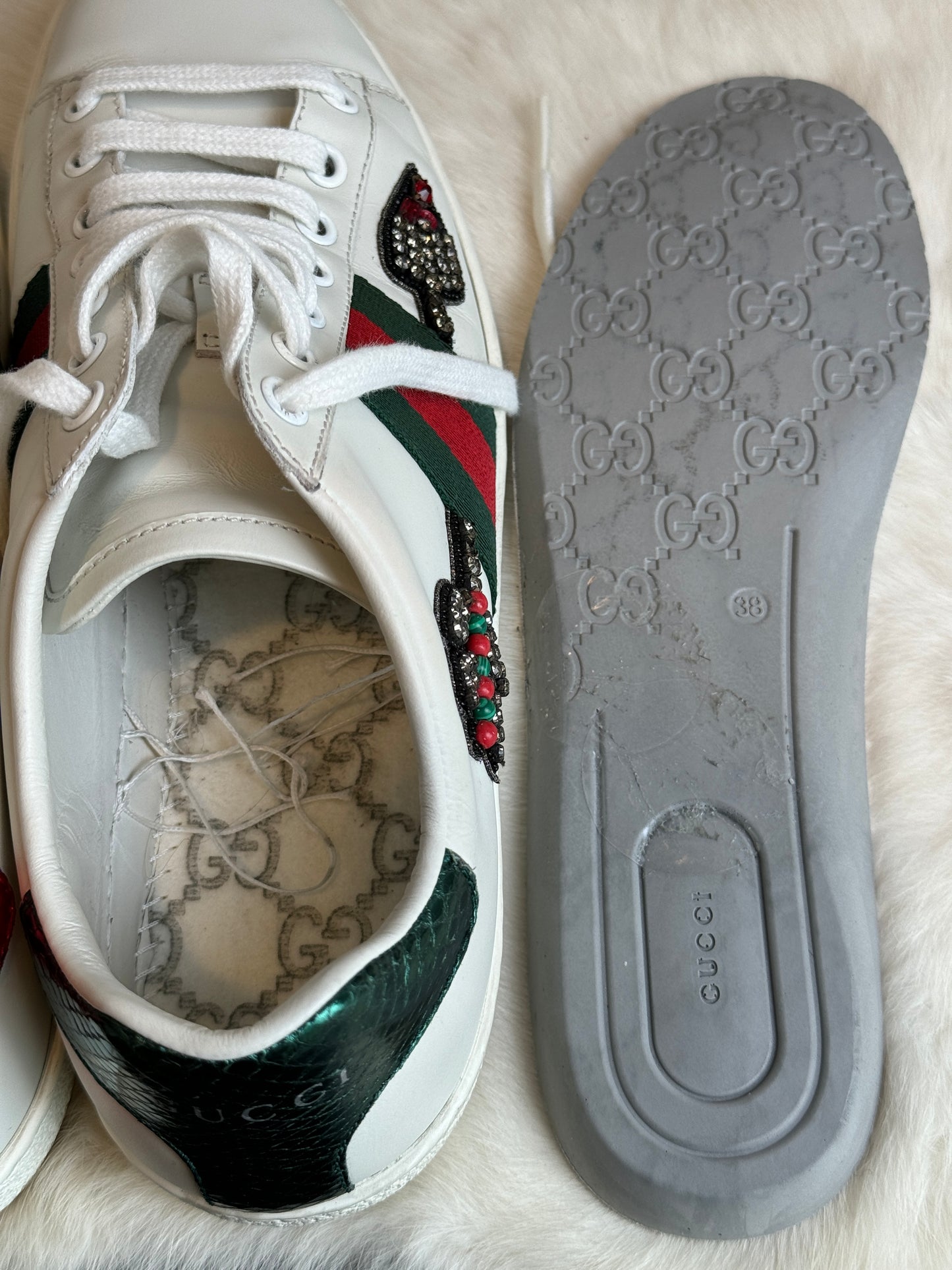 Gucci Ace Rhinestone Arrows Sneakers Size 37.5EU