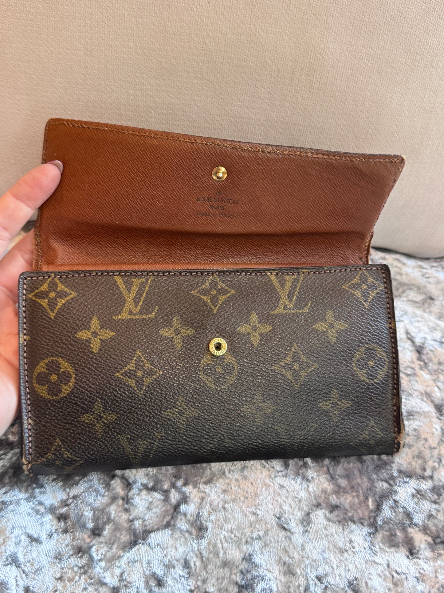 Louis Vuitton Monogram Porte Tresor International Trifold Long Wallet