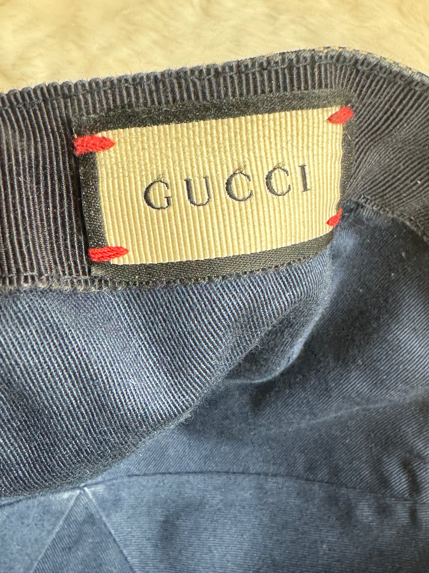 Gucci Canvas Monogram Web Hat Navy Medium