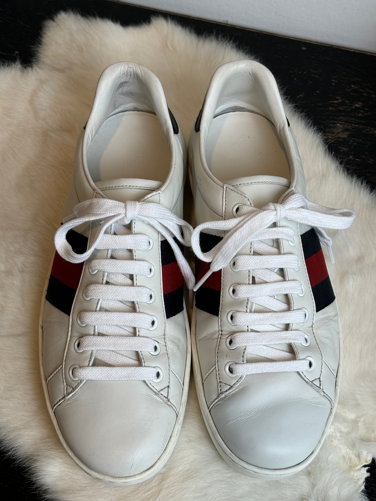 GUCCI Ace Basic WEB Navy/Red Sneakers Mens 7.5EU (40.5EU Womens)