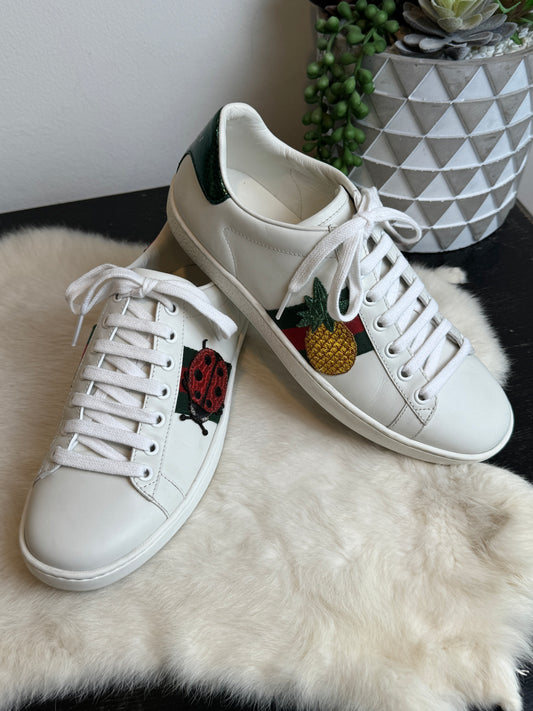 GUCCI Ace Pineapple Ladybug Sneakers 37EU