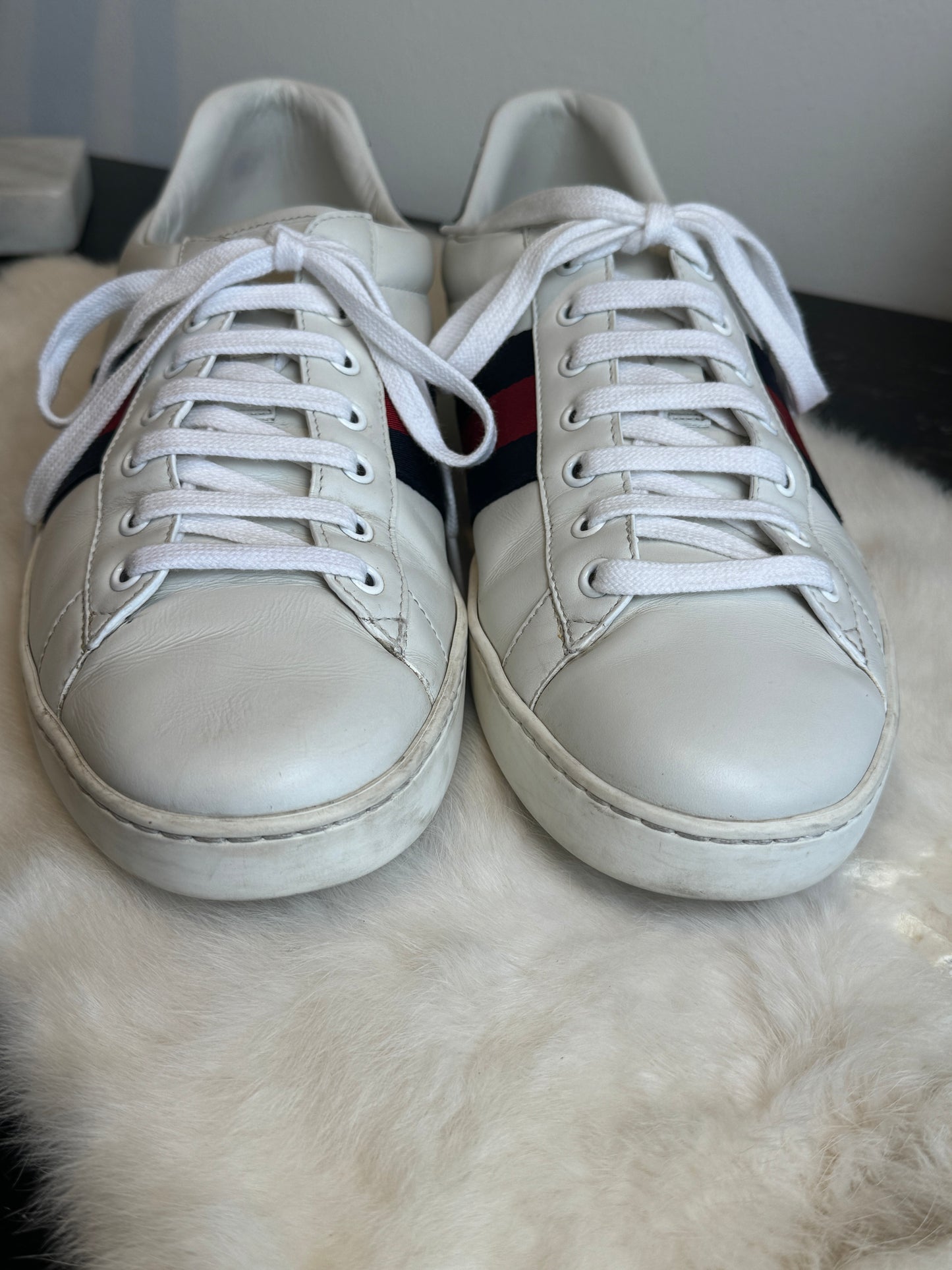 GUCCI Ace Navy/Red Web Sneakers 9EU (42EU)