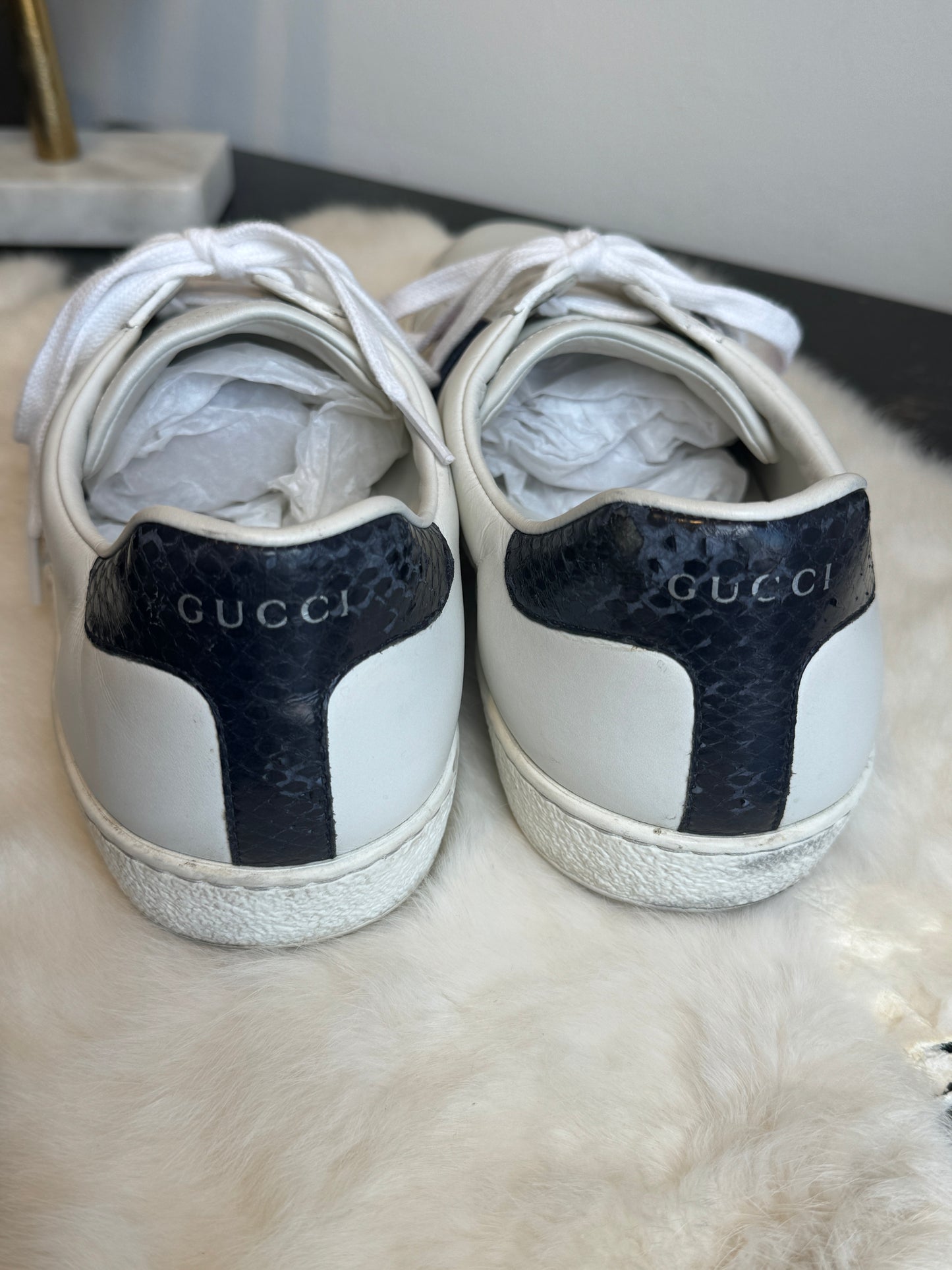 GUCCI Ace Navy/Red Web Sneakers 9EU (42EU)