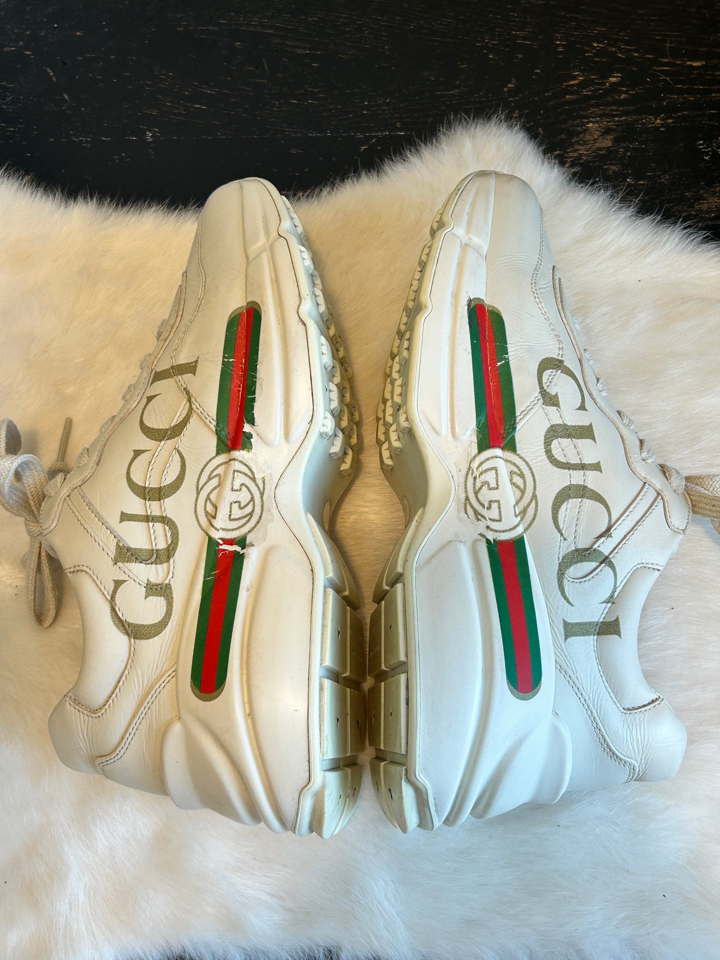 Gucci Rhyton Logo Ivory Women's Sneakers 36EU