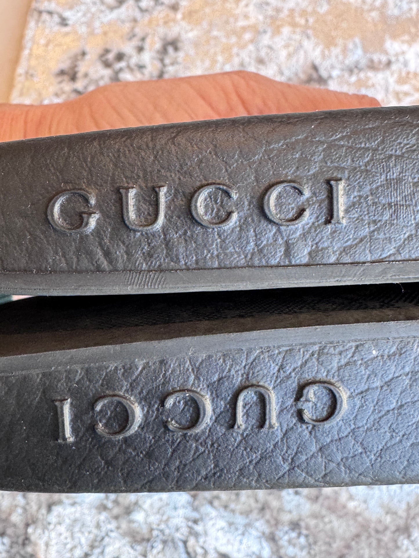 GUCCI Guccissima Leather Womens Slides Red 37EU