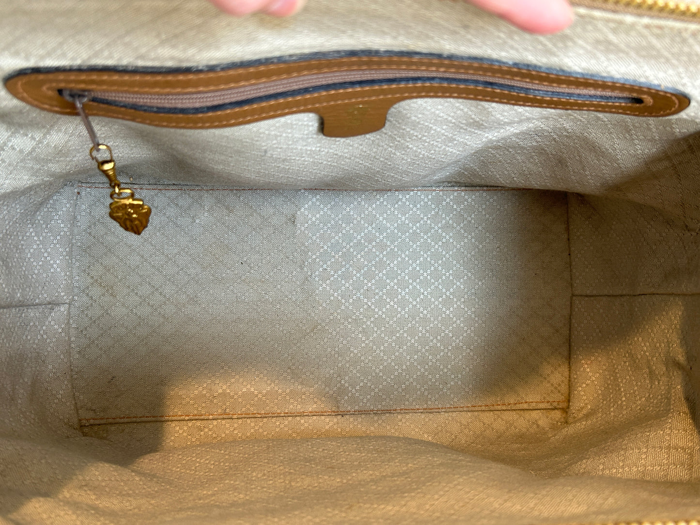 GUCCI Vintage Tan Micro GG Monogram Doctor Bag
