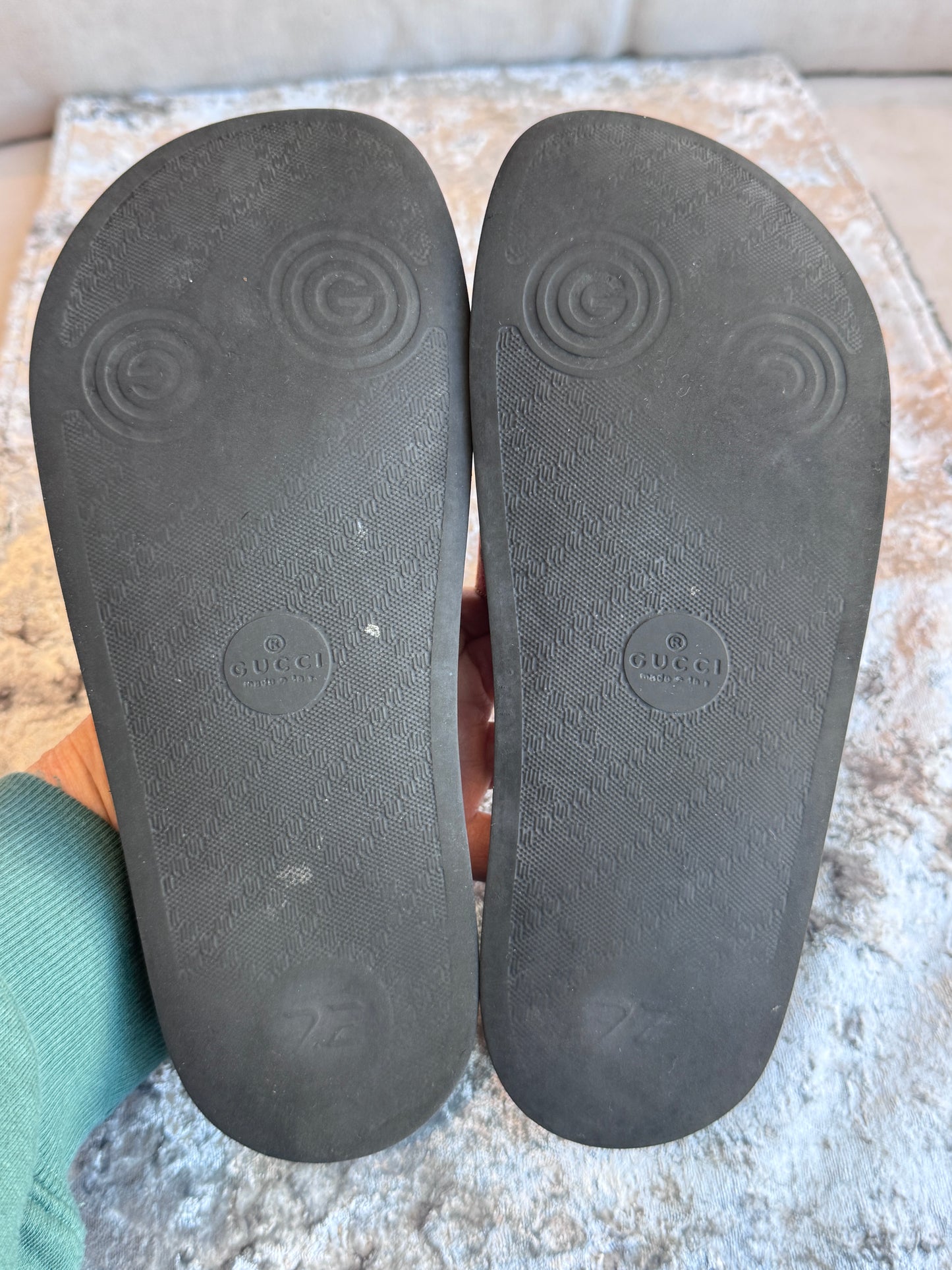 GUCCI Supreme Canvas Blooms Womens Slides 38EU