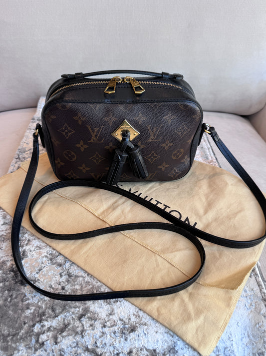 Louis Vuitton Saintonge Monogram Canvas Shoulder Bag Noir Black