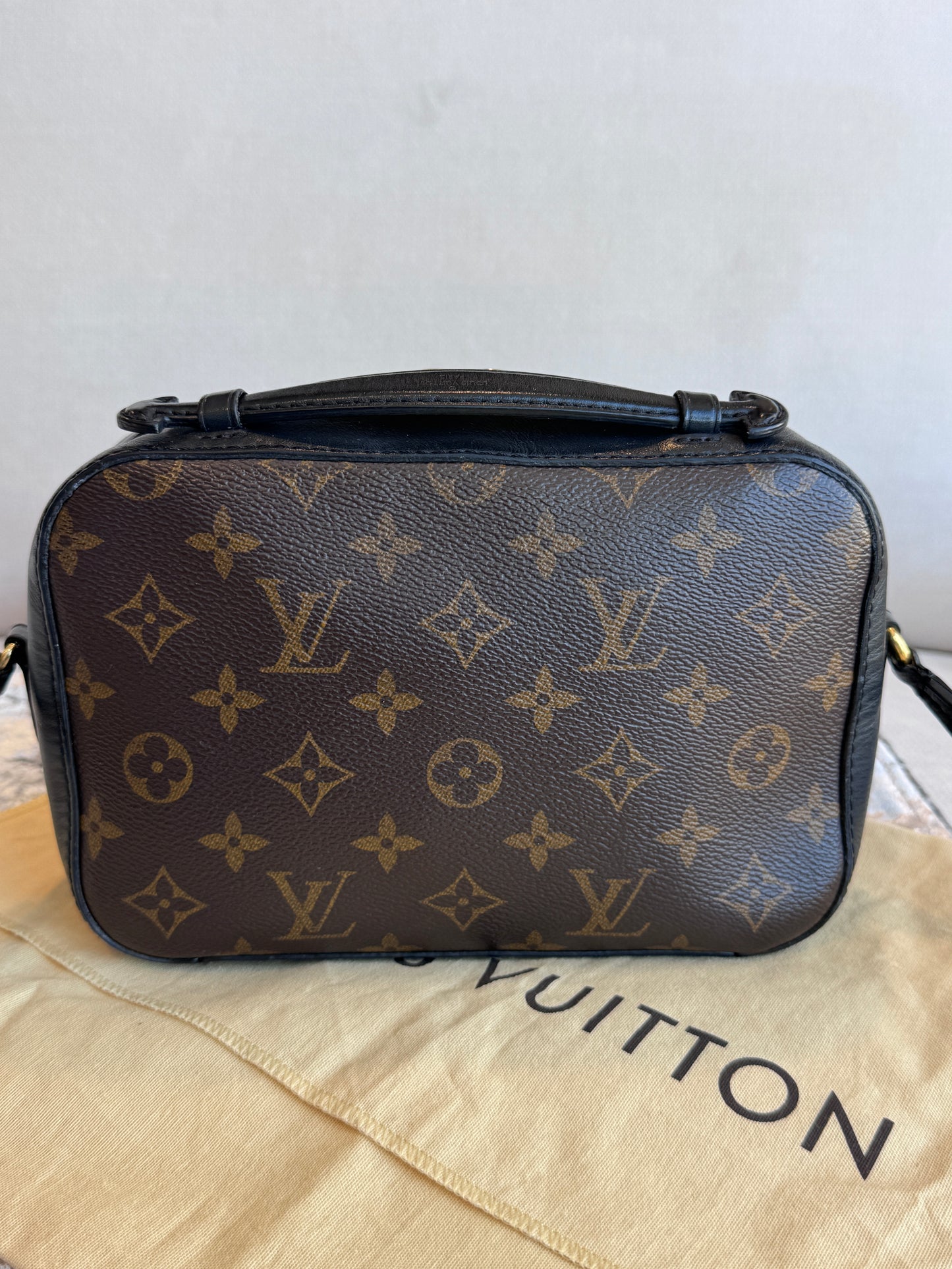 Louis Vuitton Saintonge Monogram Canvas Shoulder Bag Noir Black