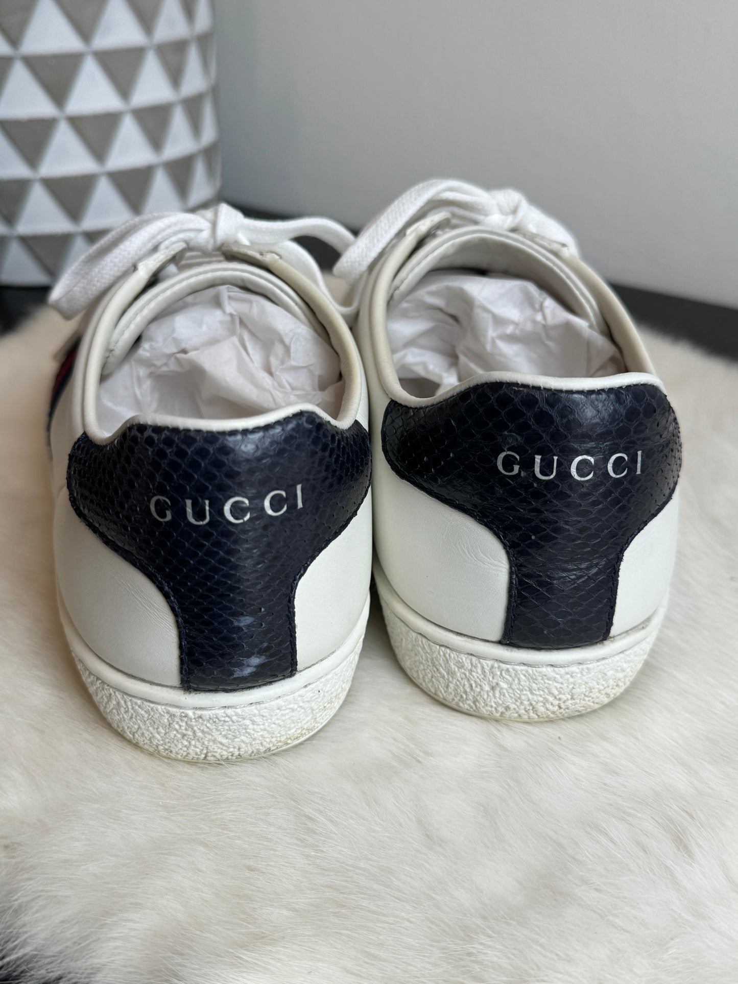 Gucci Ace Navy/Red Web Sneakers 37EU