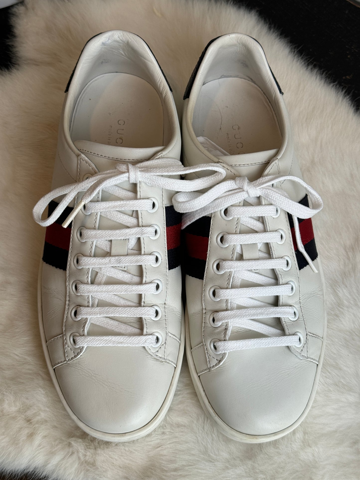 Gucci Ace Navy/Red Web Sneakers 37EU