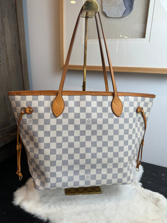 Authentic Louis Vuitton Neverfull MM Damier Azur