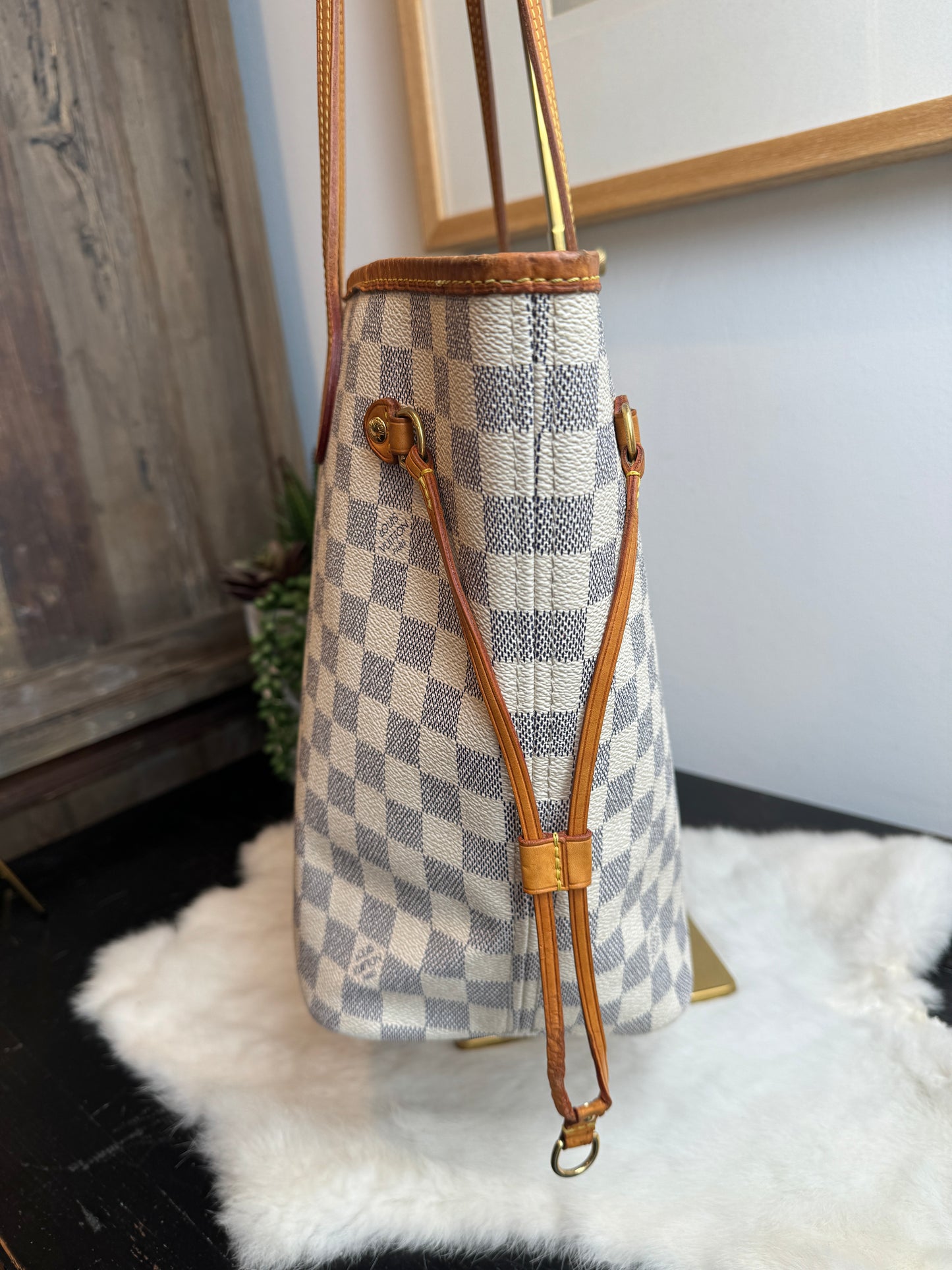 Authentic Louis Vuitton Neverfull MM Damier Azur