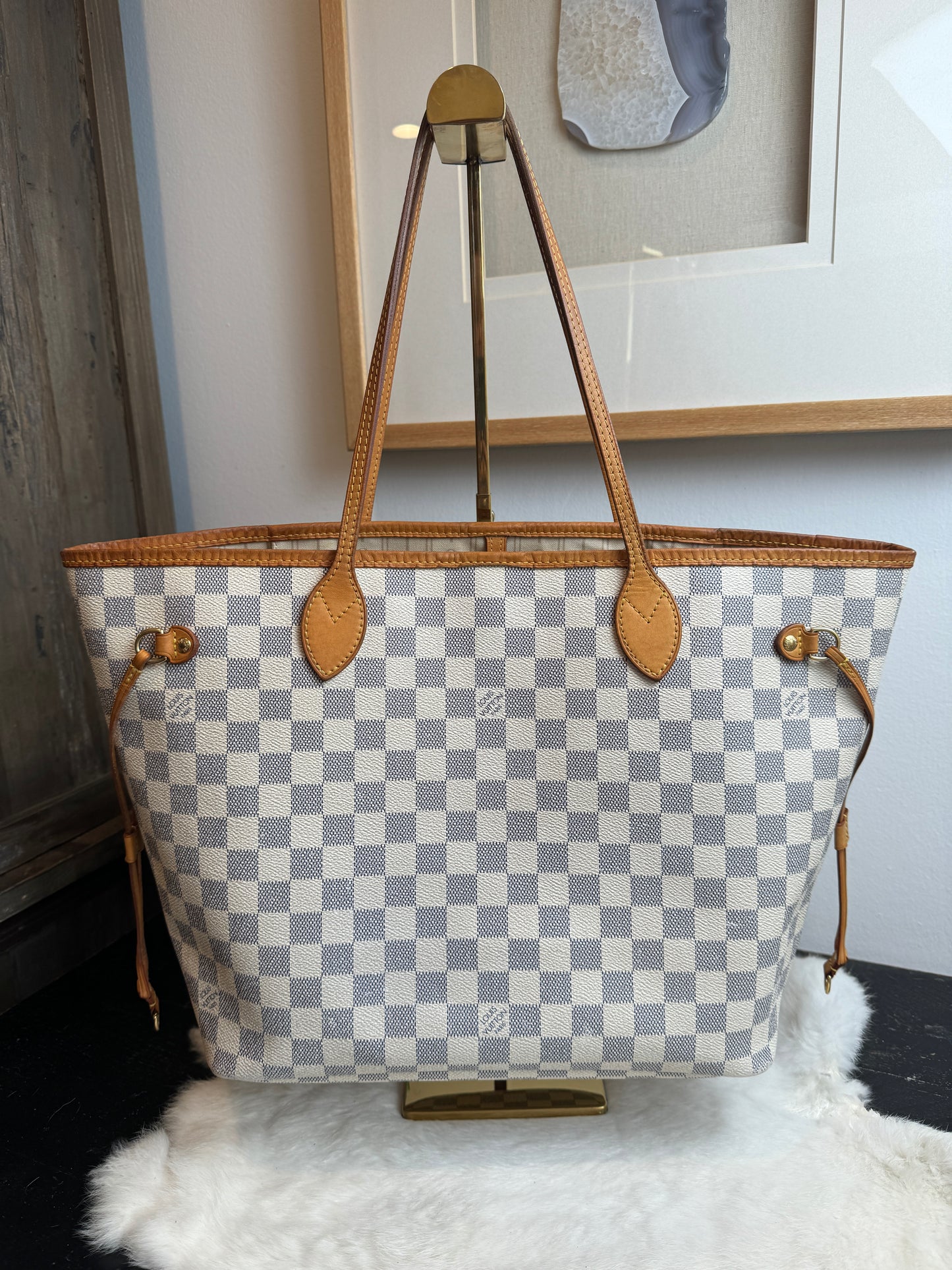 Authentic Louis Vuitton Neverfull MM Damier Azur