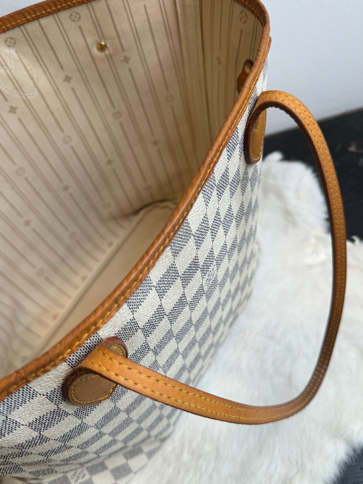 Authentic Louis Vuitton Neverfull MM Damier Azur