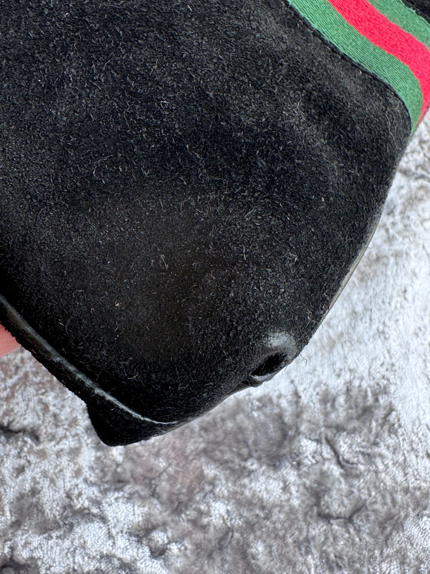 GUCCI Small Black Suede Ophidia Crossbody Bag