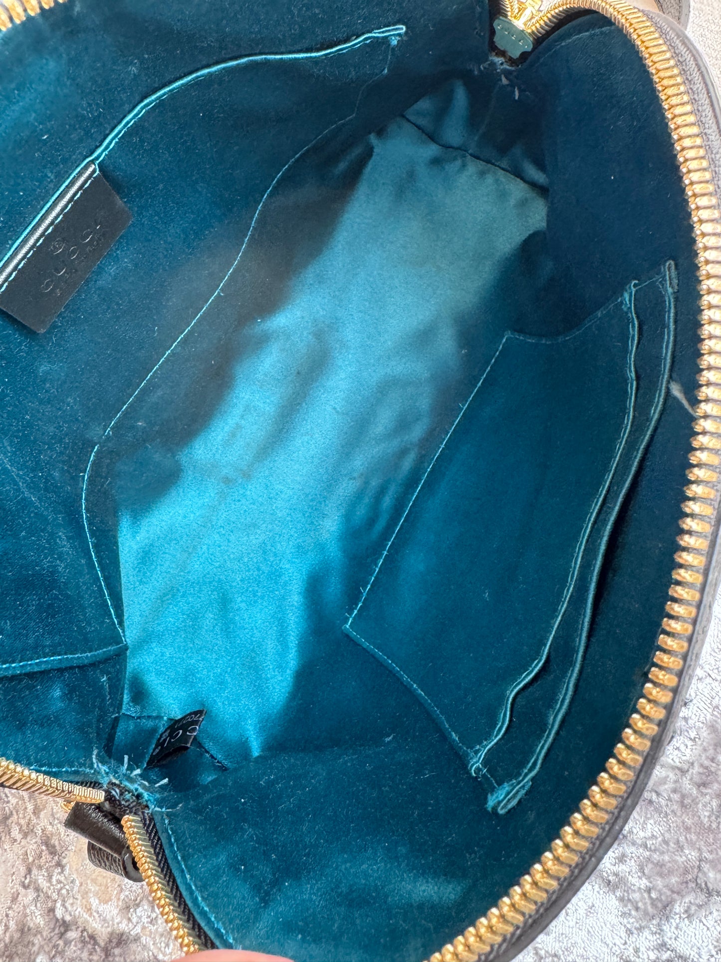 GUCCI Small Black Suede Ophidia Crossbody Bag