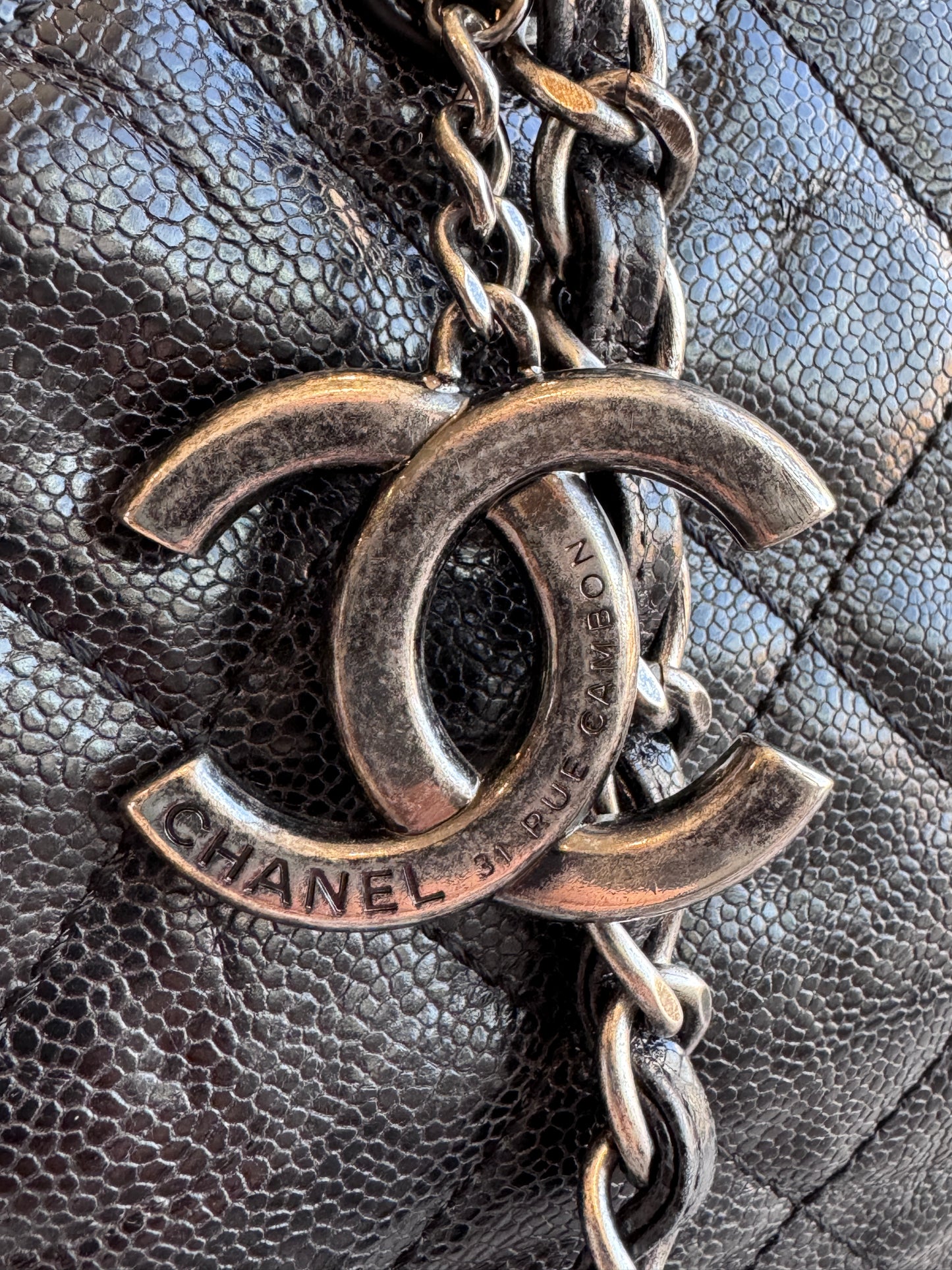 Chanel Crave Quilted Glazed Caviar Tote