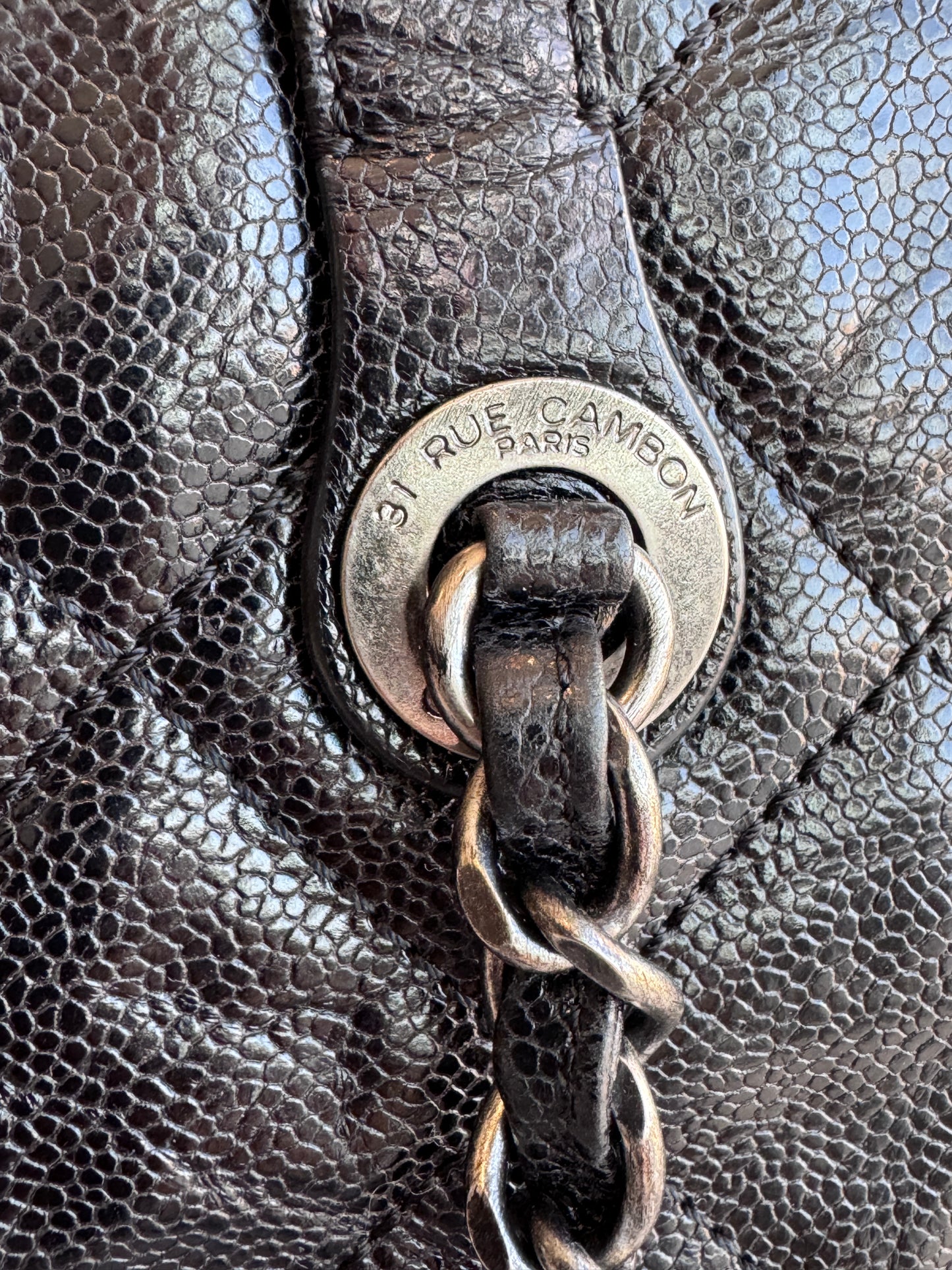 Chanel Crave Quilted Glazed Caviar Tote