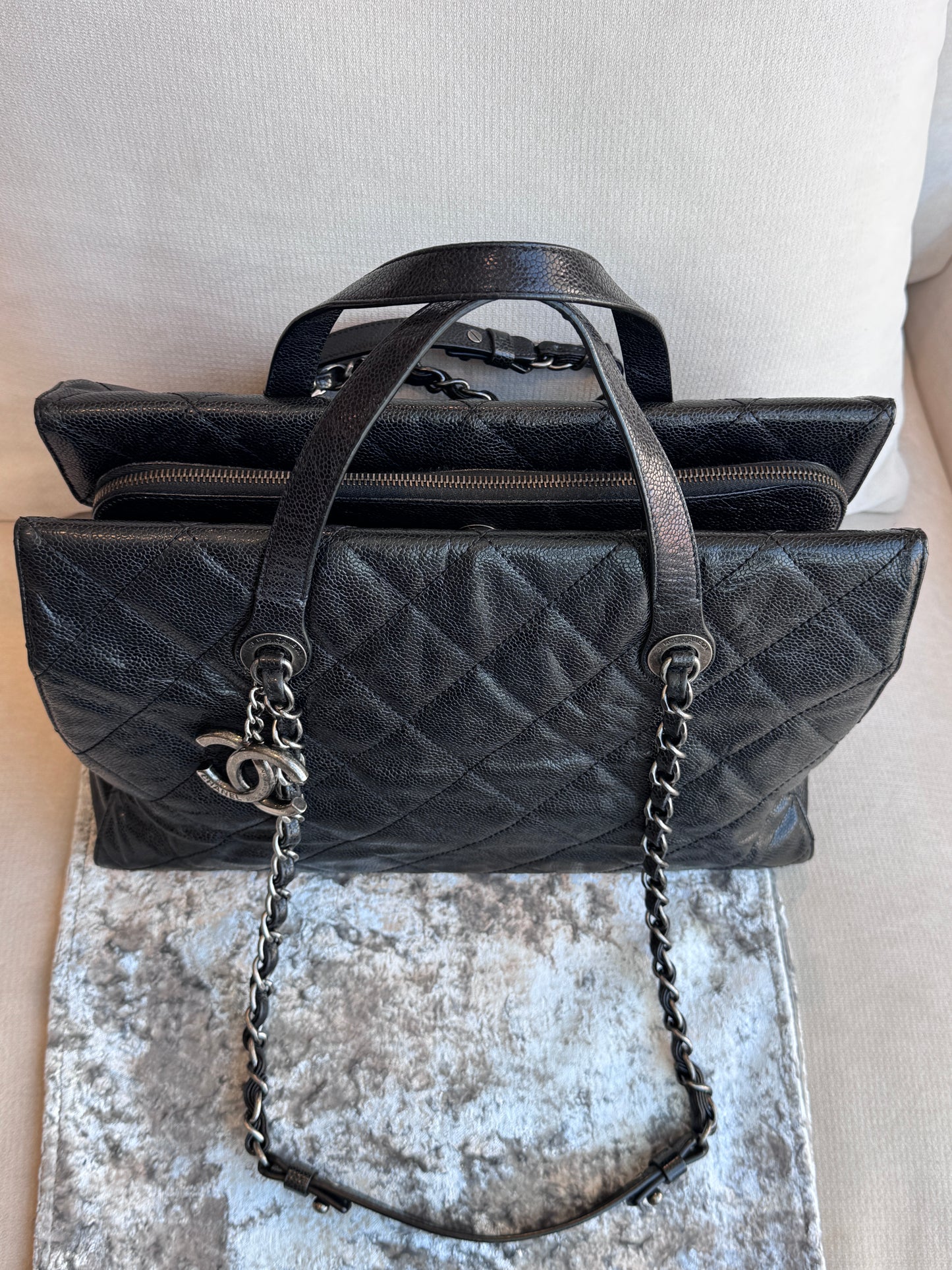 Chanel Crave Quilted Glazed Caviar Tote
