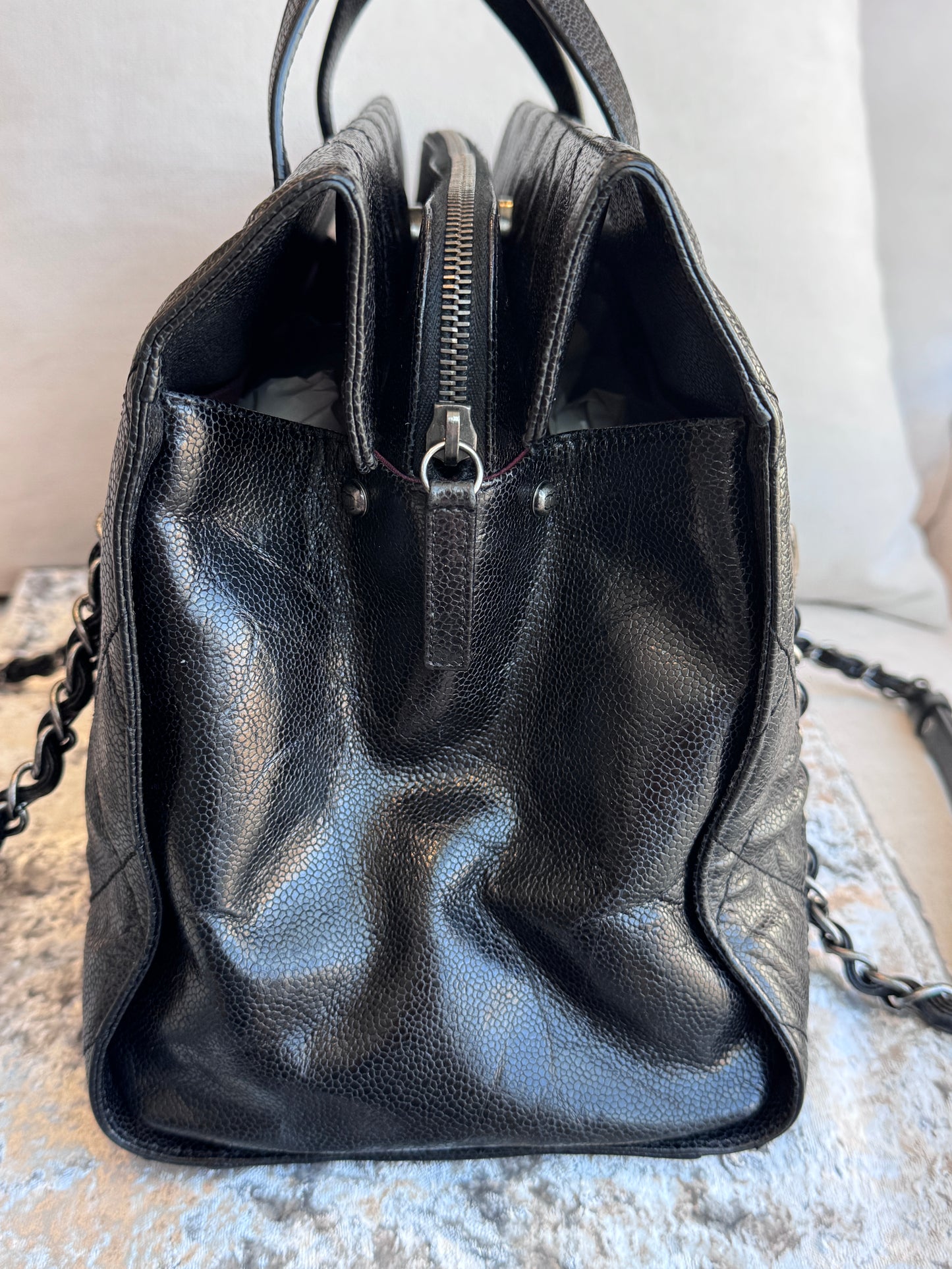 Chanel Crave Quilted Glazed Caviar Tote