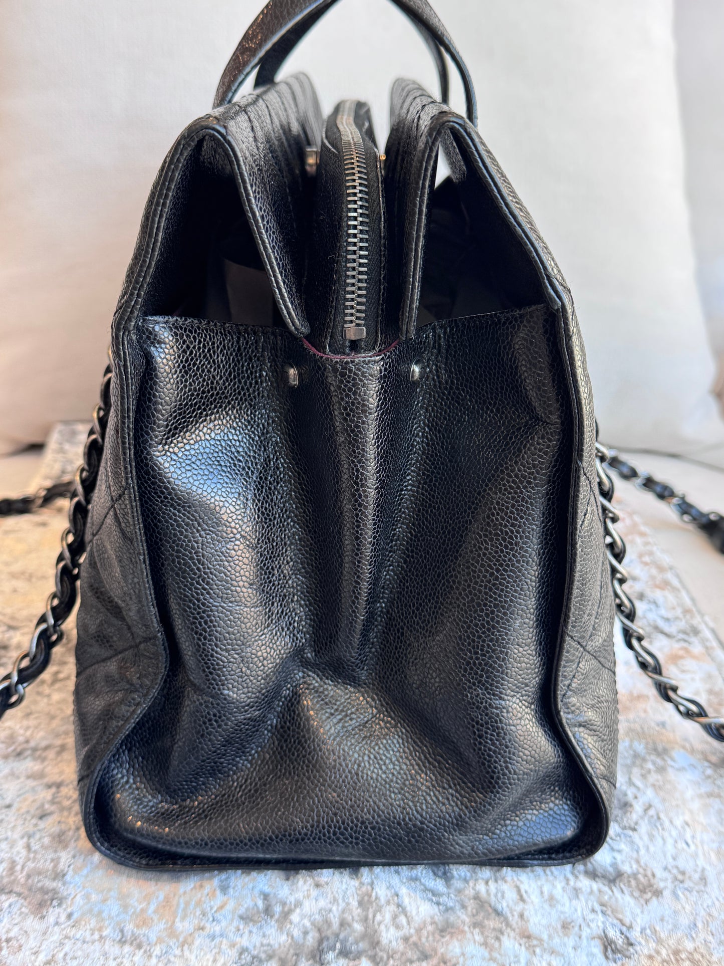 Chanel Crave Quilted Glazed Caviar Tote