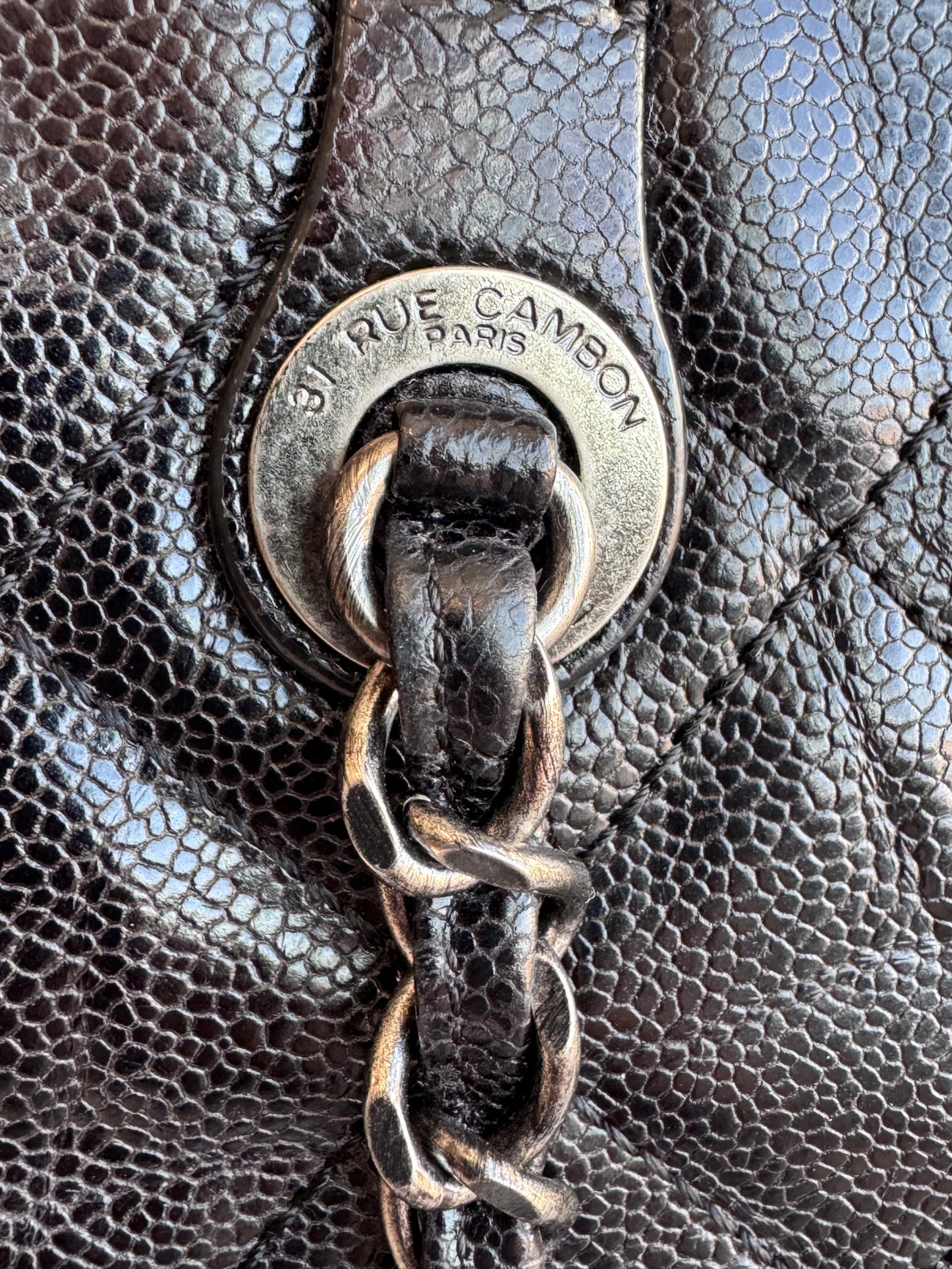 Chanel Crave Quilted Glazed Caviar Tote