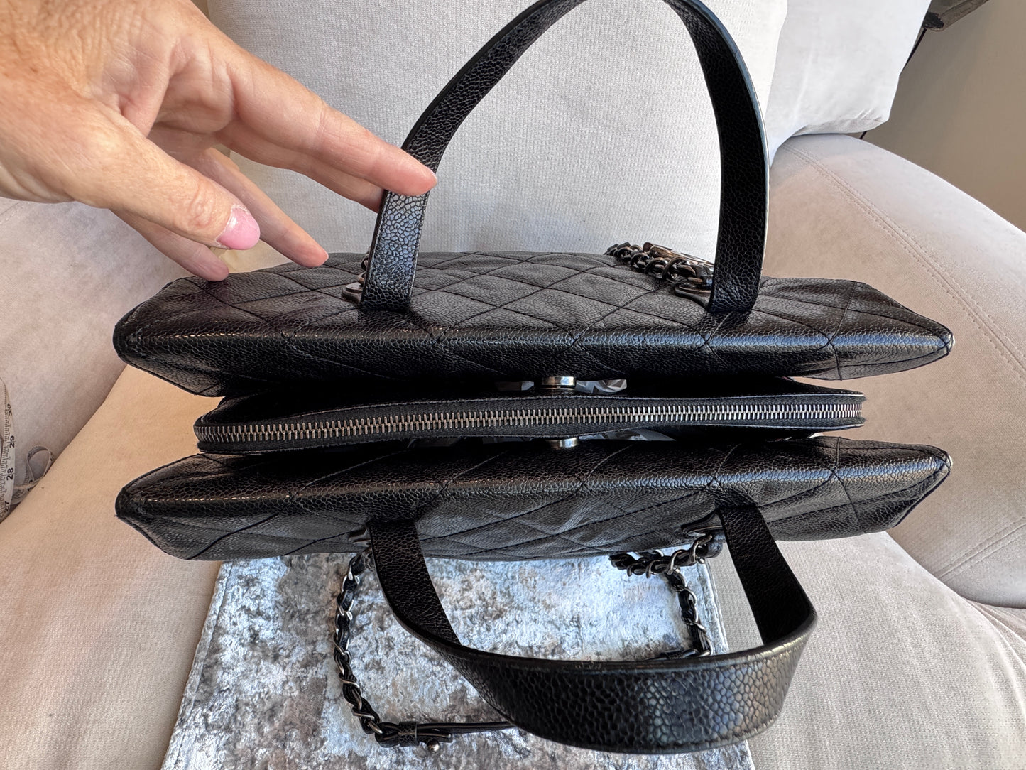 Chanel Crave Quilted Glazed Caviar Tote