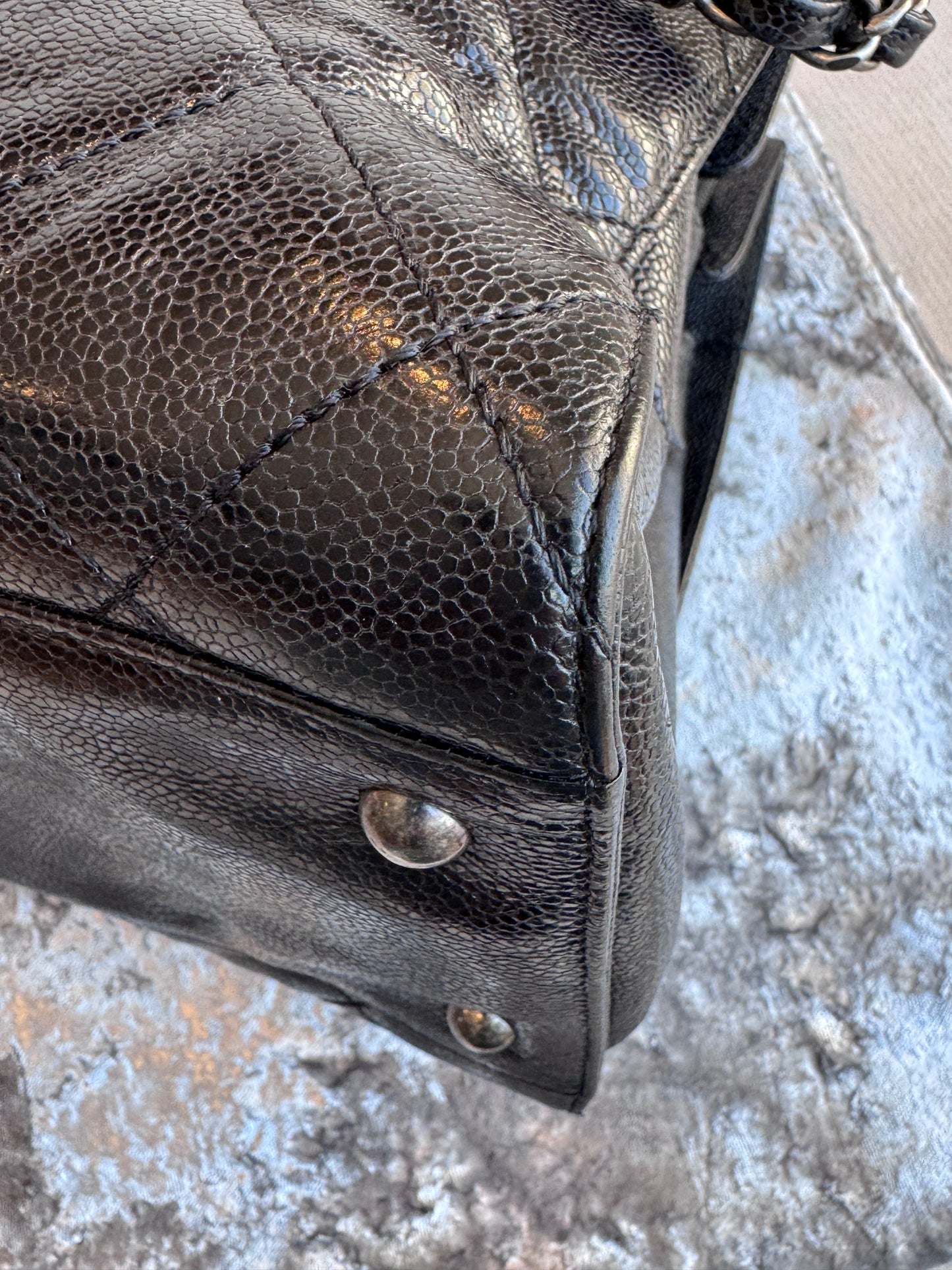 Chanel Crave Quilted Glazed Caviar Tote