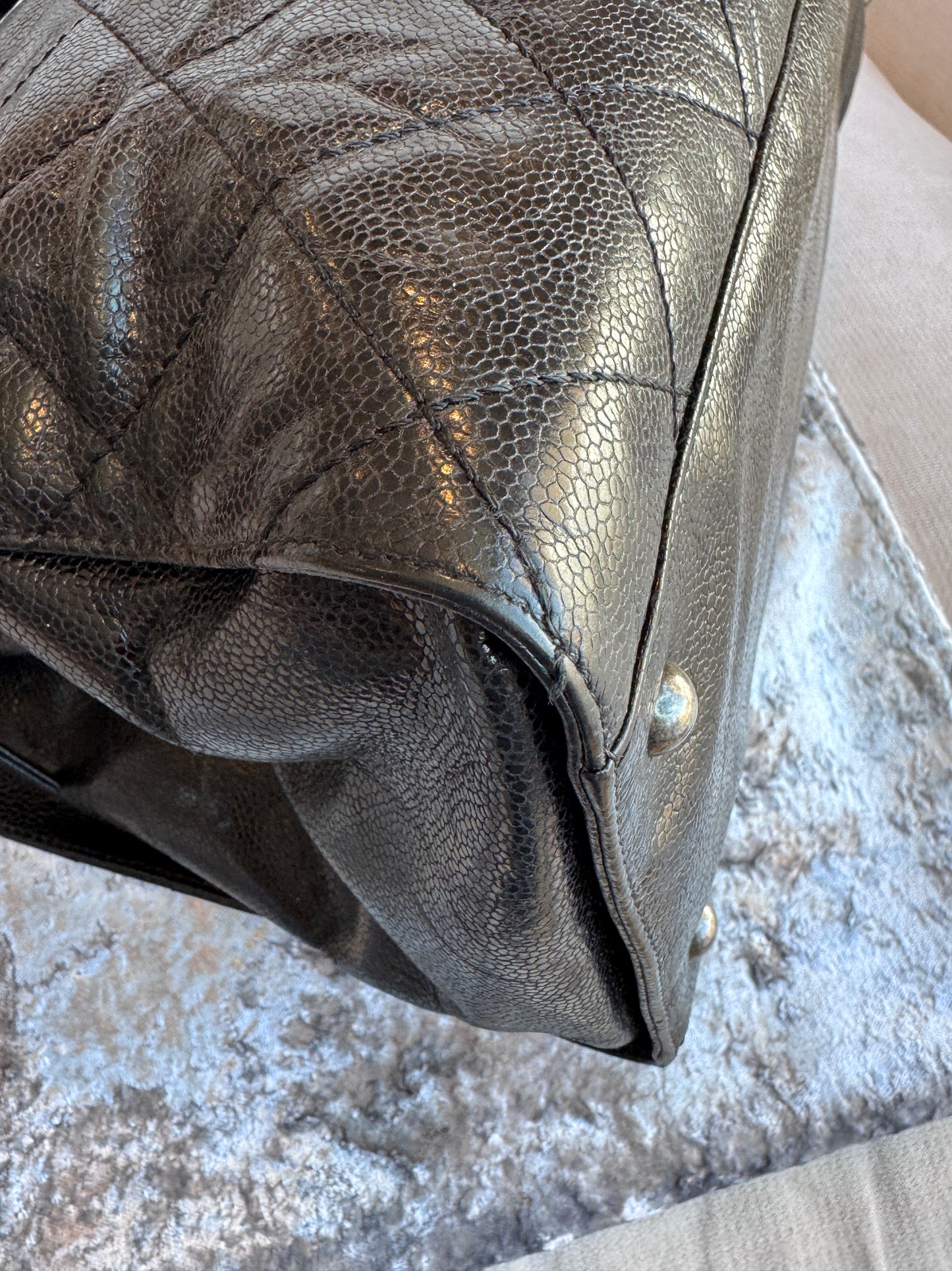 Chanel Crave Quilted Glazed Caviar Tote