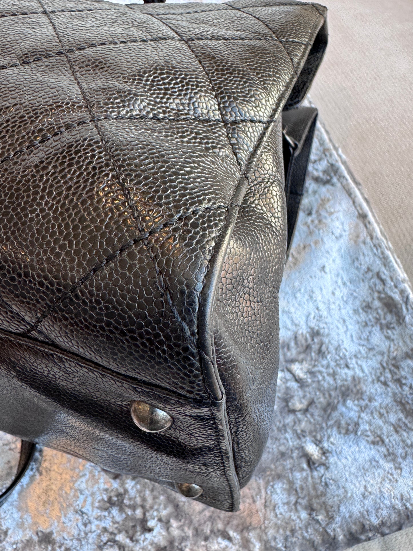 Chanel Crave Quilted Glazed Caviar Tote