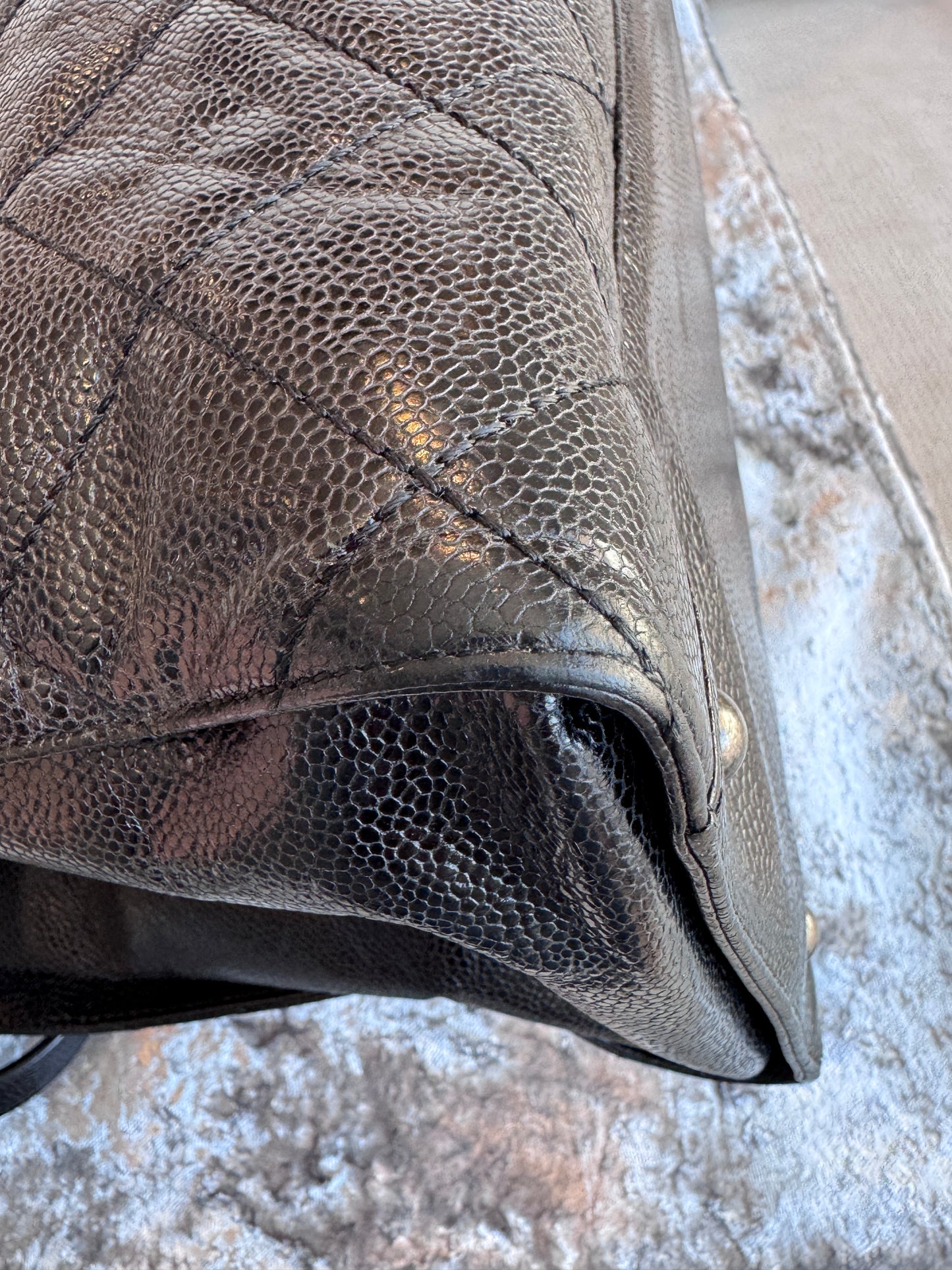 Chanel Crave Quilted Glazed Caviar Tote