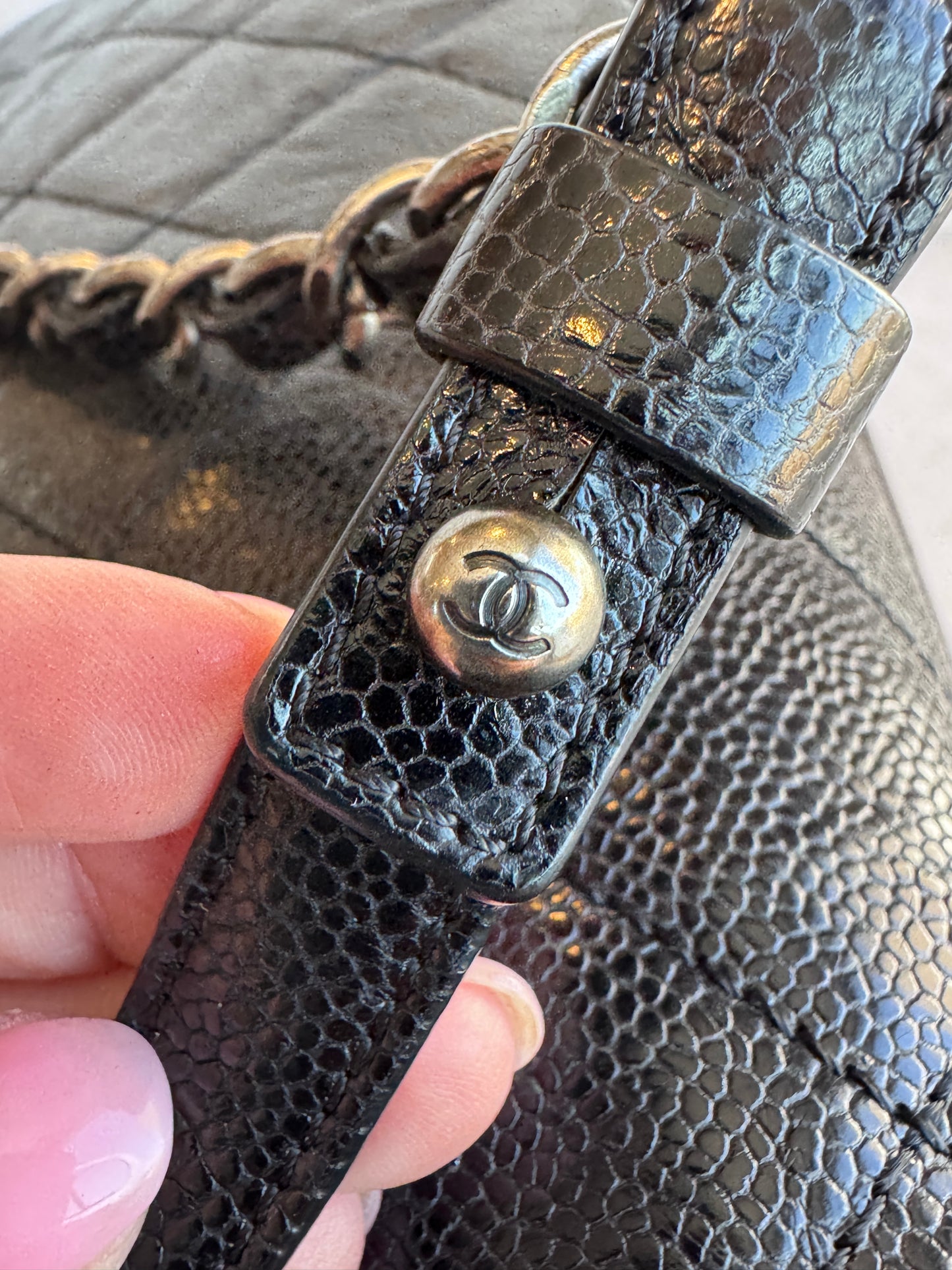 Chanel Crave Quilted Glazed Caviar Tote