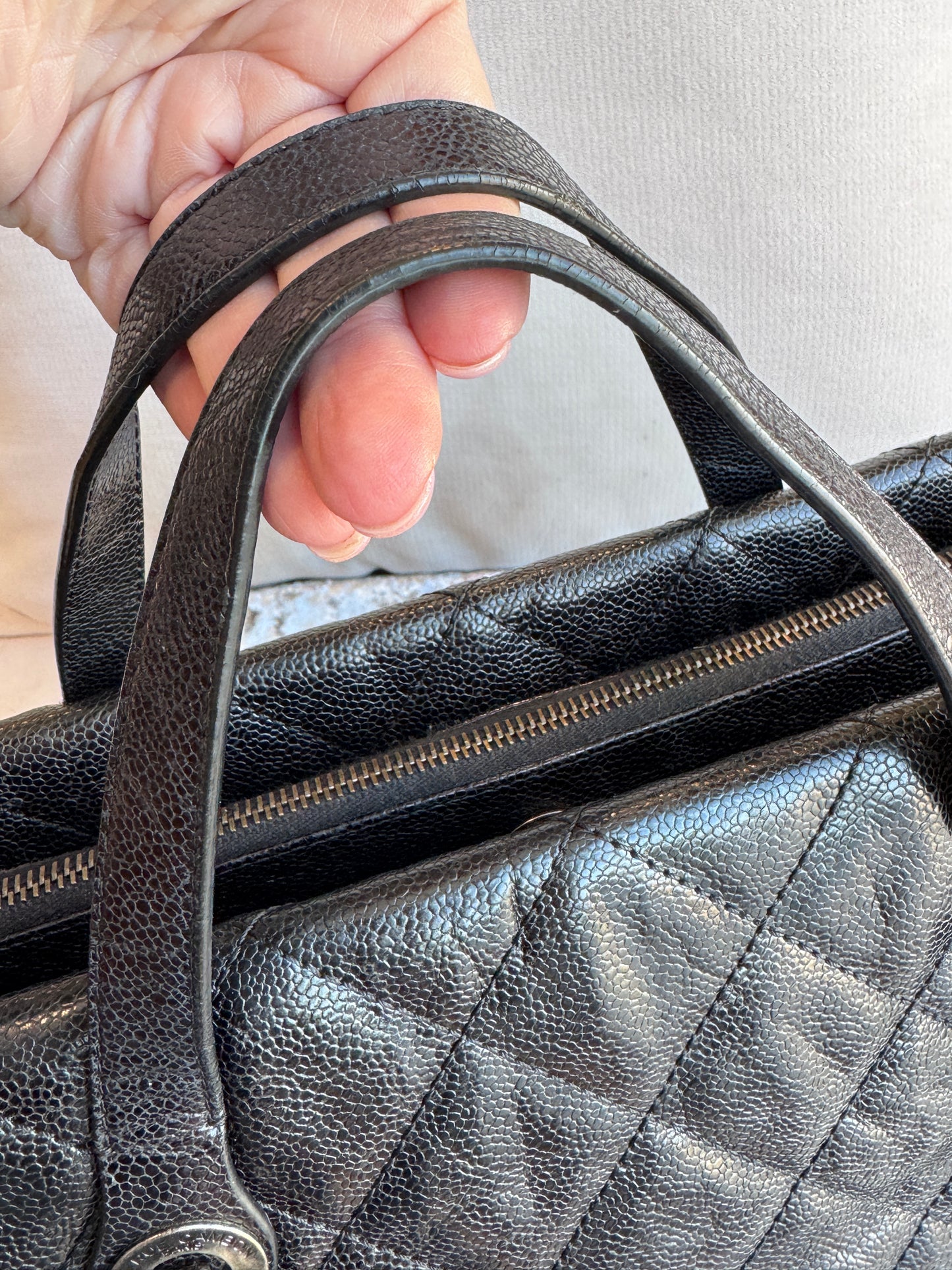 Chanel Crave Quilted Glazed Caviar Tote