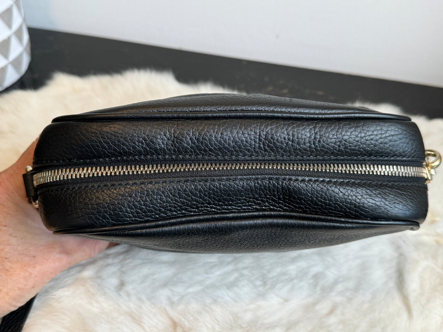 GUCCI Soho Disco Black Pebbled Camera Bag