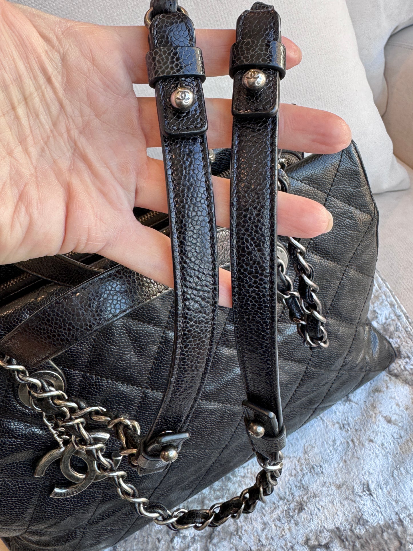 Chanel Crave Quilted Glazed Caviar Tote