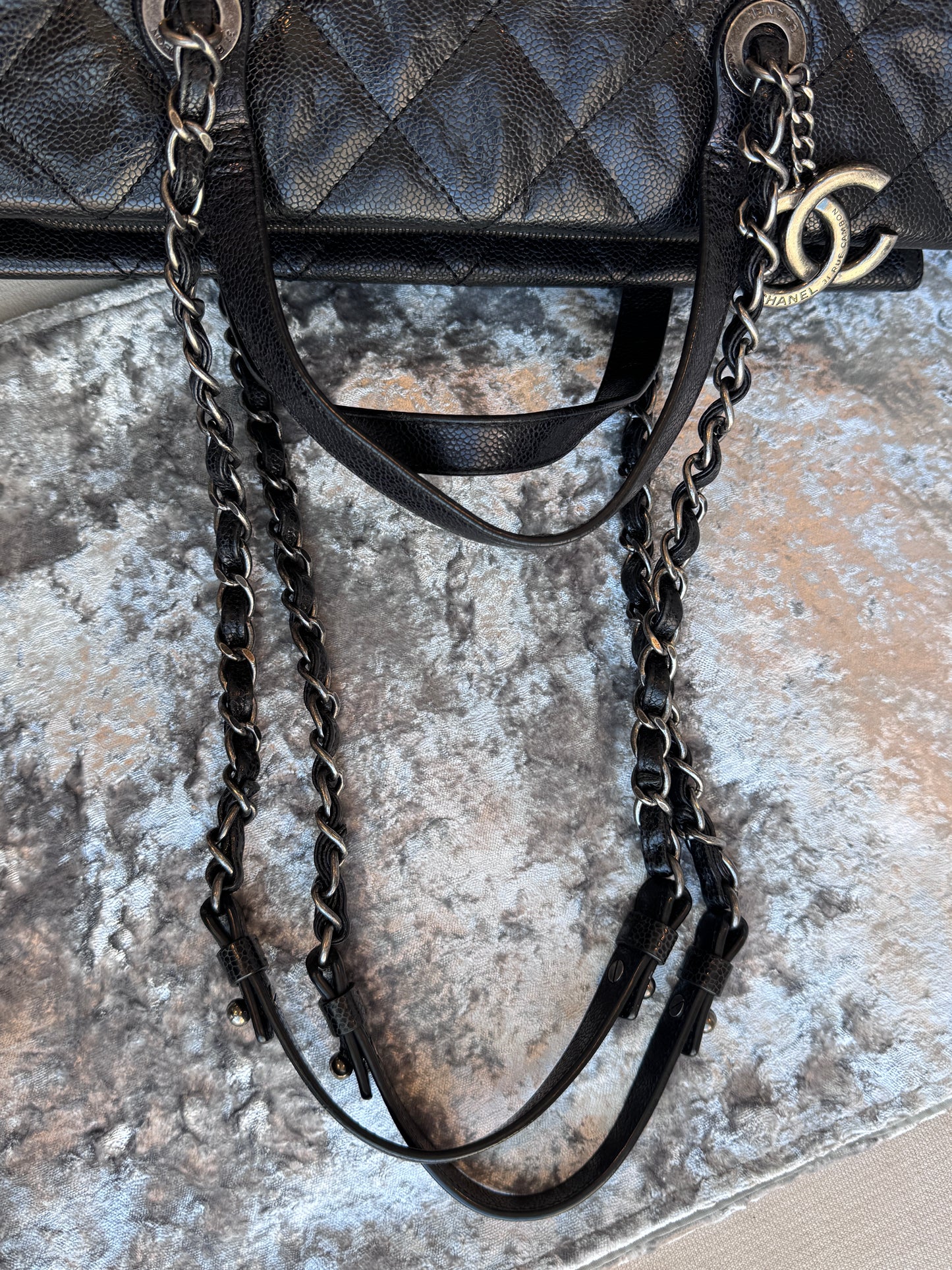 Chanel Crave Quilted Glazed Caviar Tote