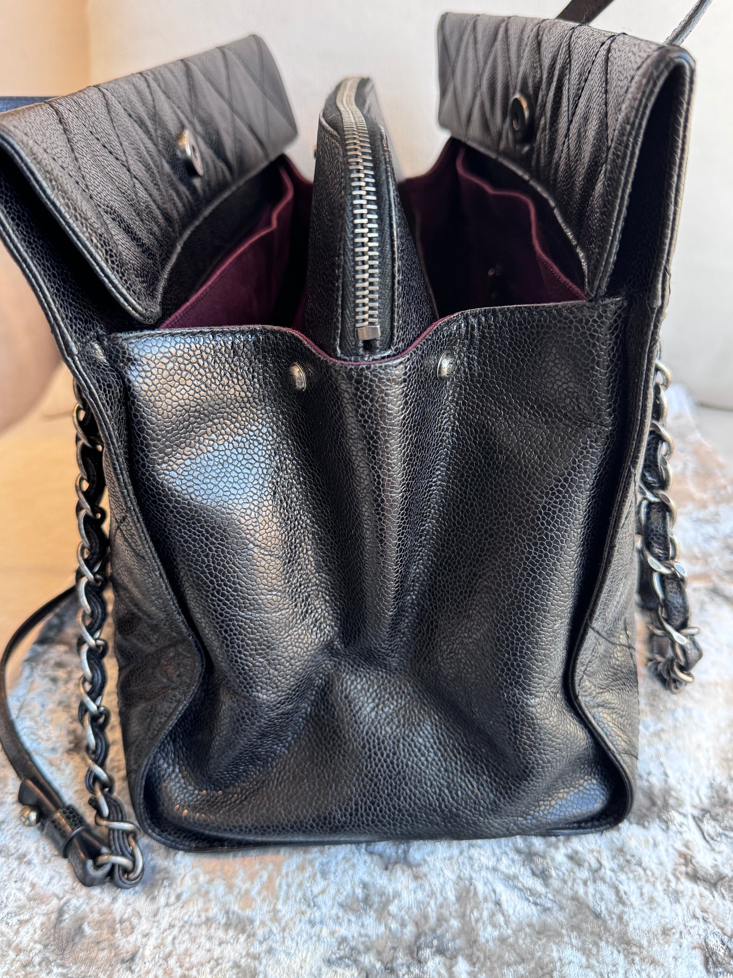 Chanel Crave Quilted Glazed Caviar Tote