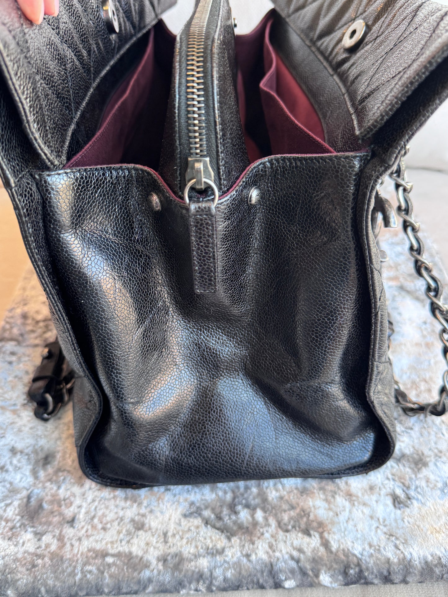 Chanel Crave Quilted Glazed Caviar Tote