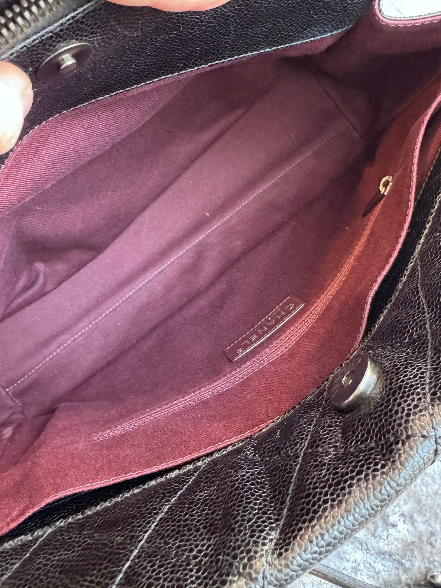 Chanel Crave Quilted Glazed Caviar Tote