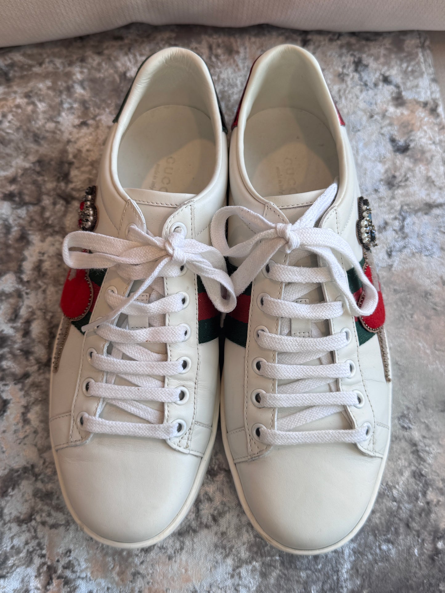 GUCCI Ace Sword Hearts Women's Sneakers 38EU