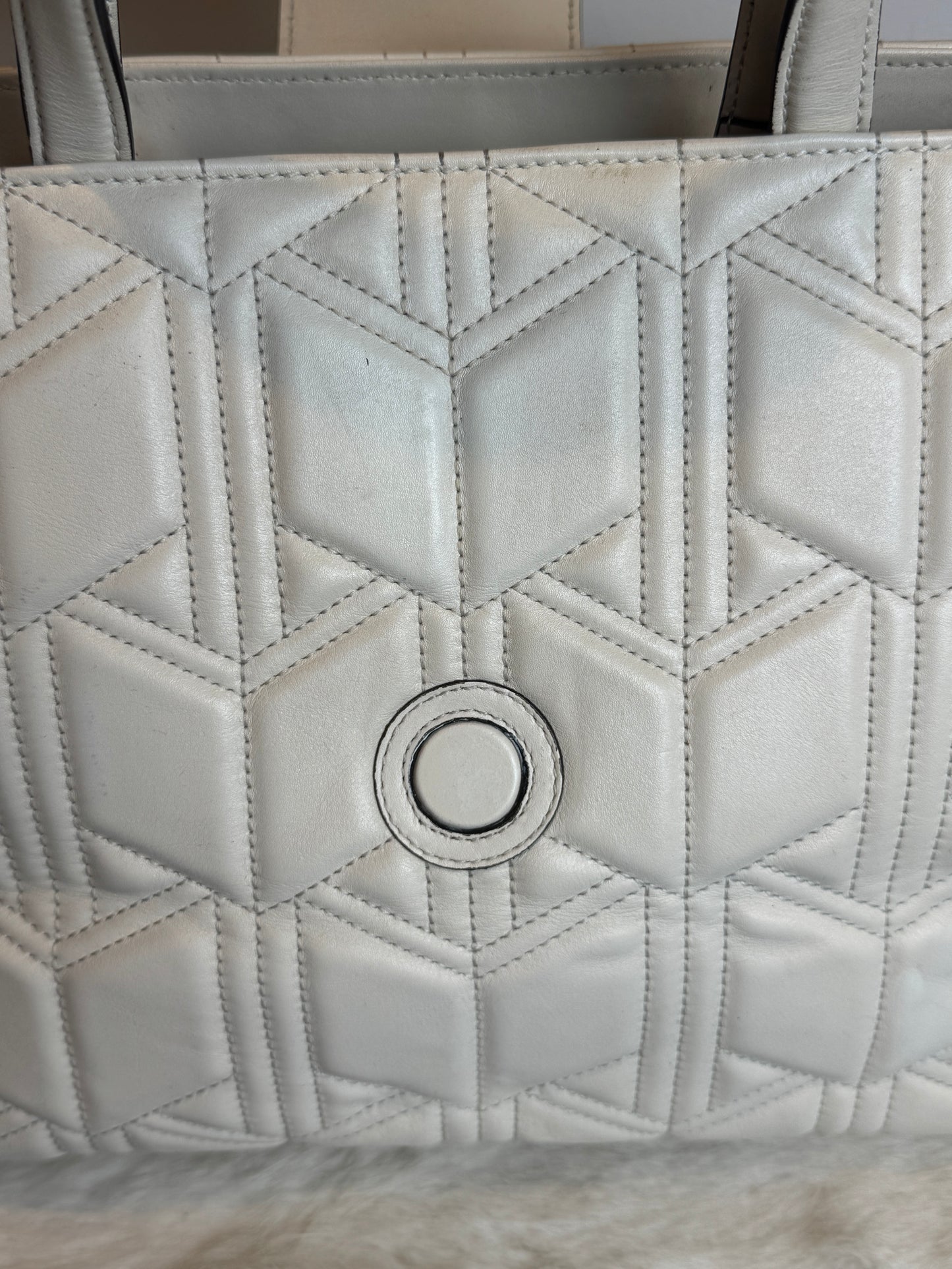 GUCCI Ivory Leather GG Marmont Dionysus Large Tote Bag