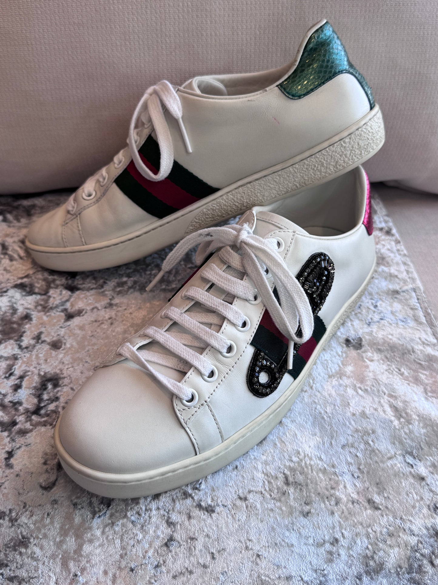 Gucci Ace Safety Pins Women's Sneakers Size 37.5EU