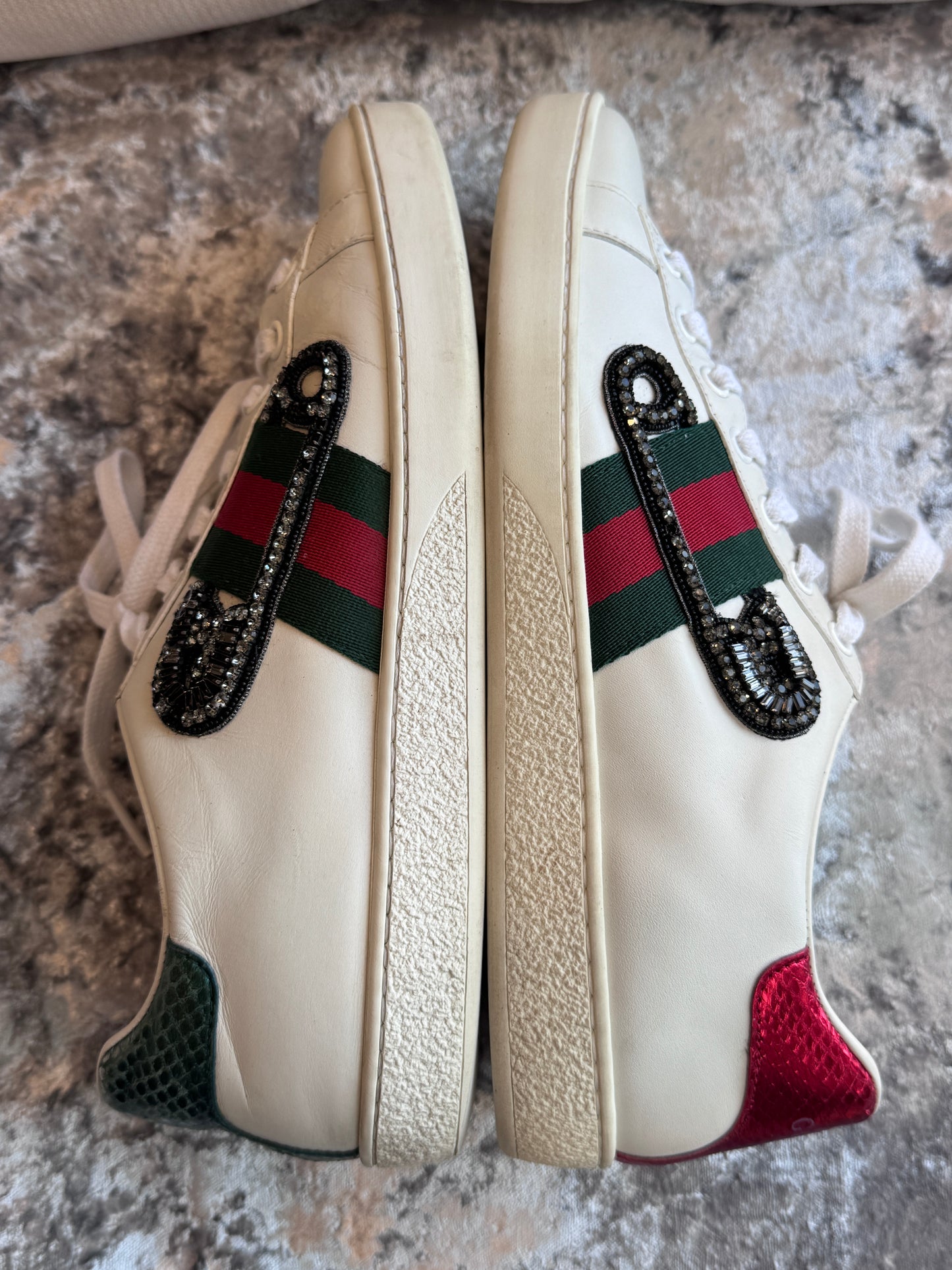 Gucci Ace Safety Pins Women's Sneakers Size 37.5EU