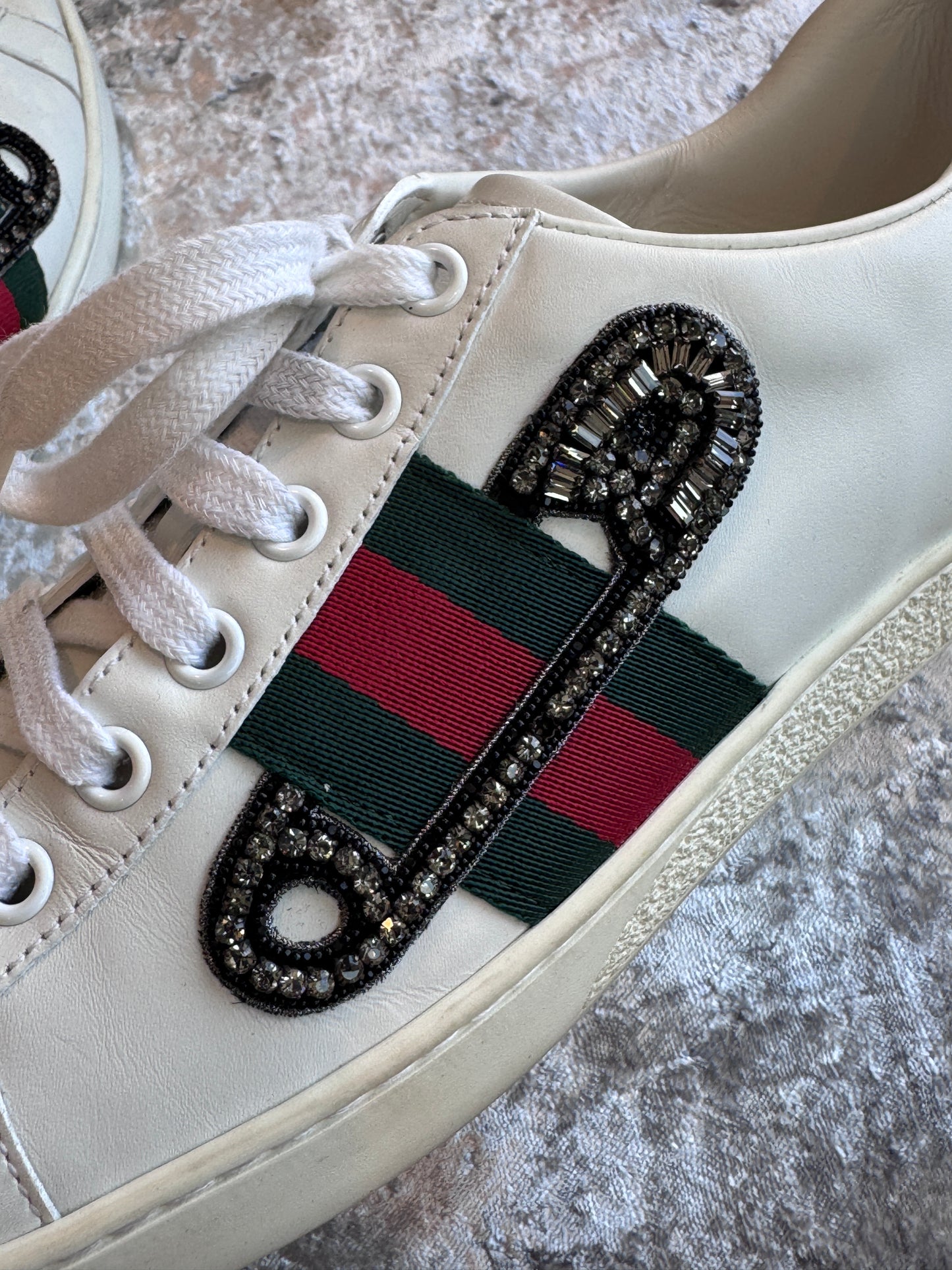 Gucci Ace Safety Pins Women's Sneakers Size 37.5EU