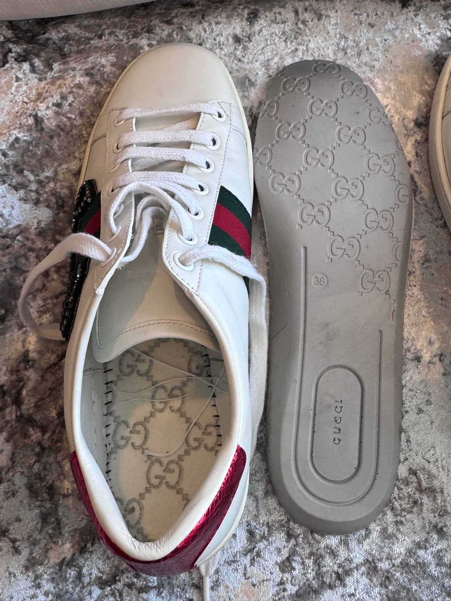 Gucci Ace Safety Pins Women's Sneakers Size 37.5EU