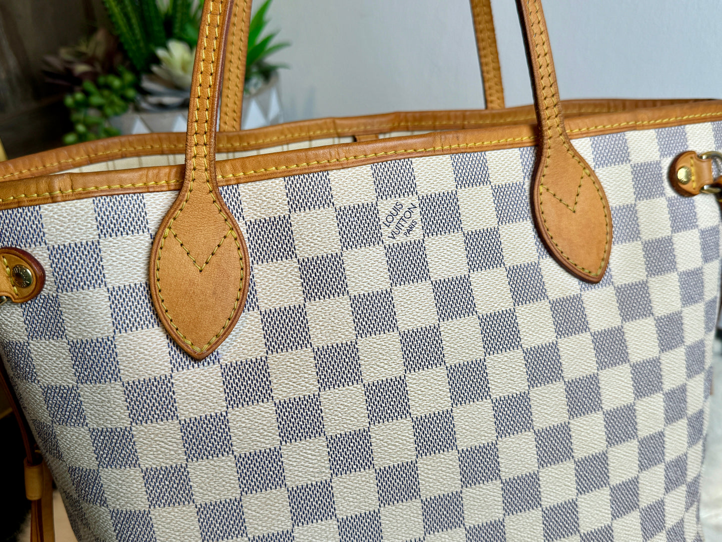 Authentic Louis Vuitton Neverfull PM Damier Azur