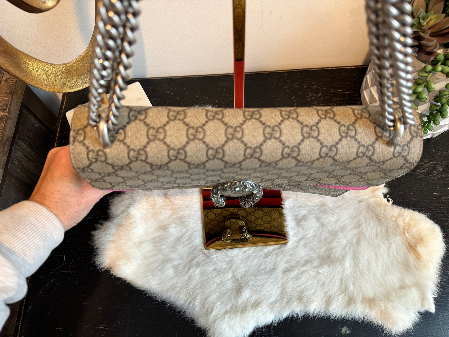 GUCCI GG Supreme Dionysus Medium Handbag PINK